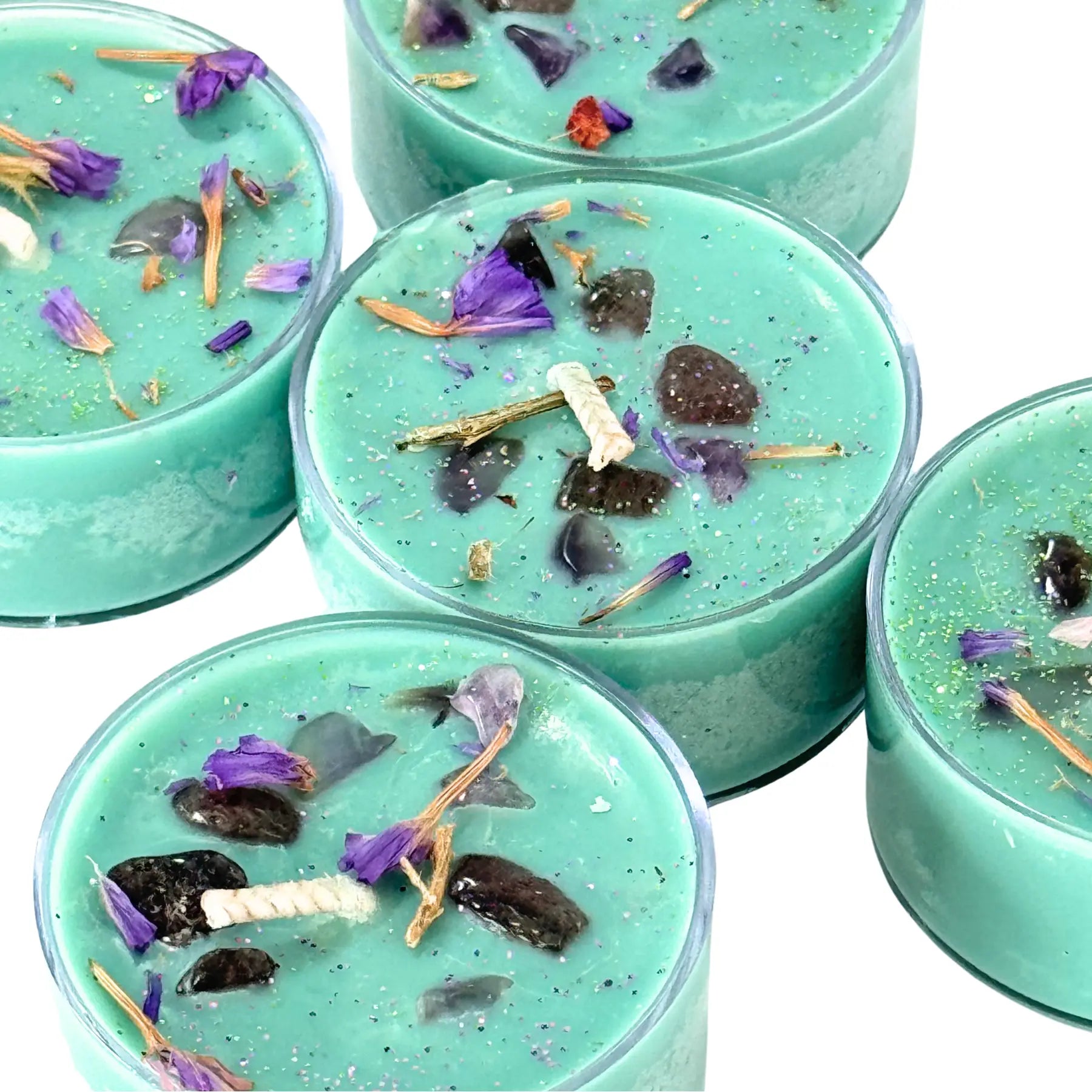 Faerie Realm Ritual Tea Light Candles Notes of: Geranium, Violet, Saffron, Moss