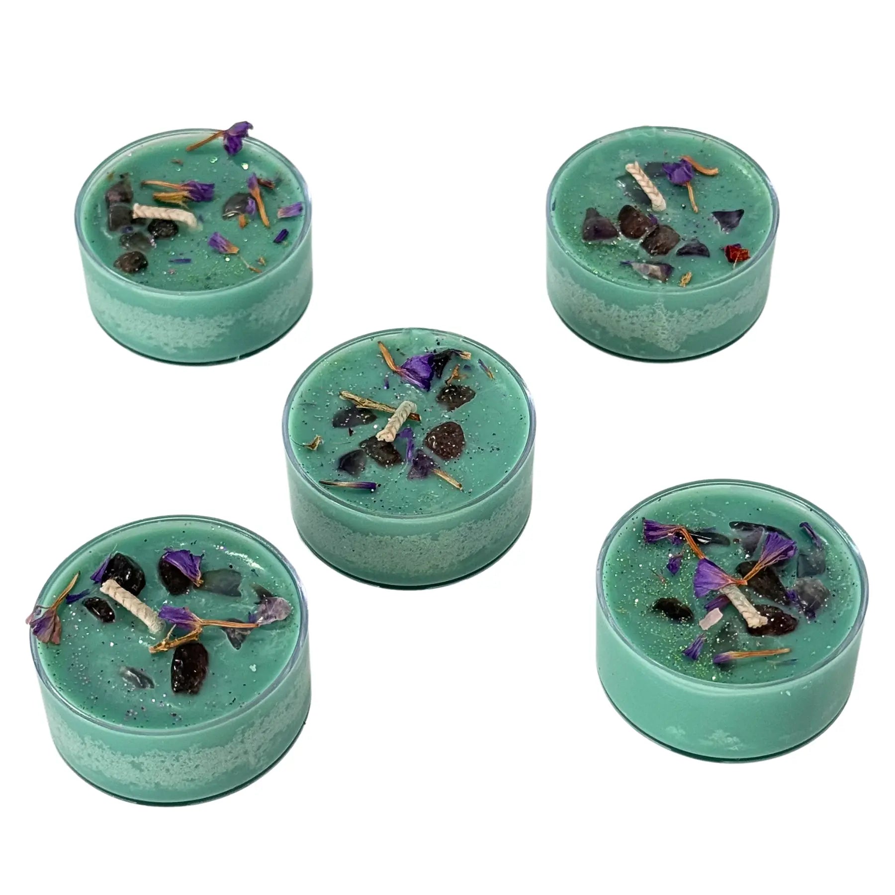 Faerie Realm Ritual Tea Light Candles Notes of: Geranium, Violet, Saffron, Moss
