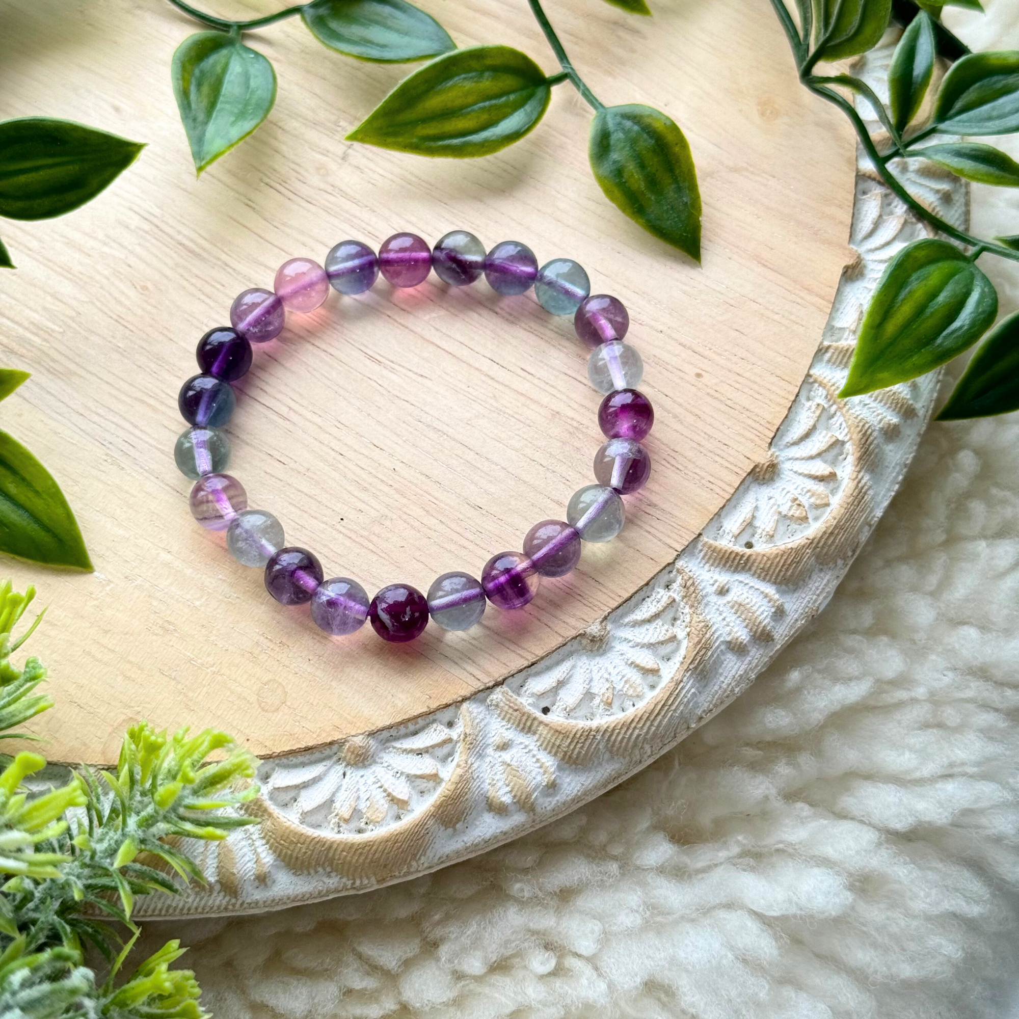 Fluorite Beaded Gemstone Bracelet