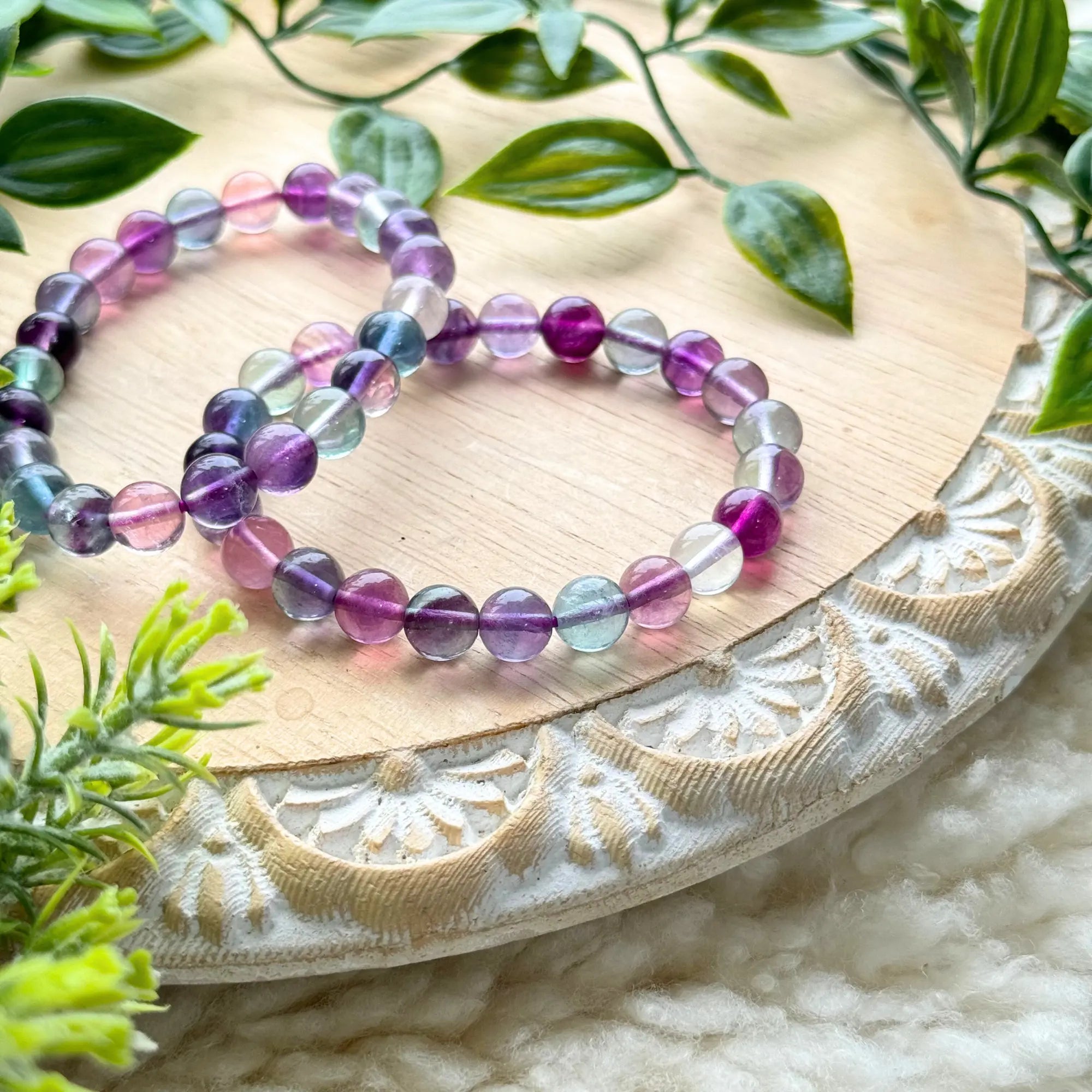 Fluorite Beaded Gemstone Bracelet Arabella Crystals