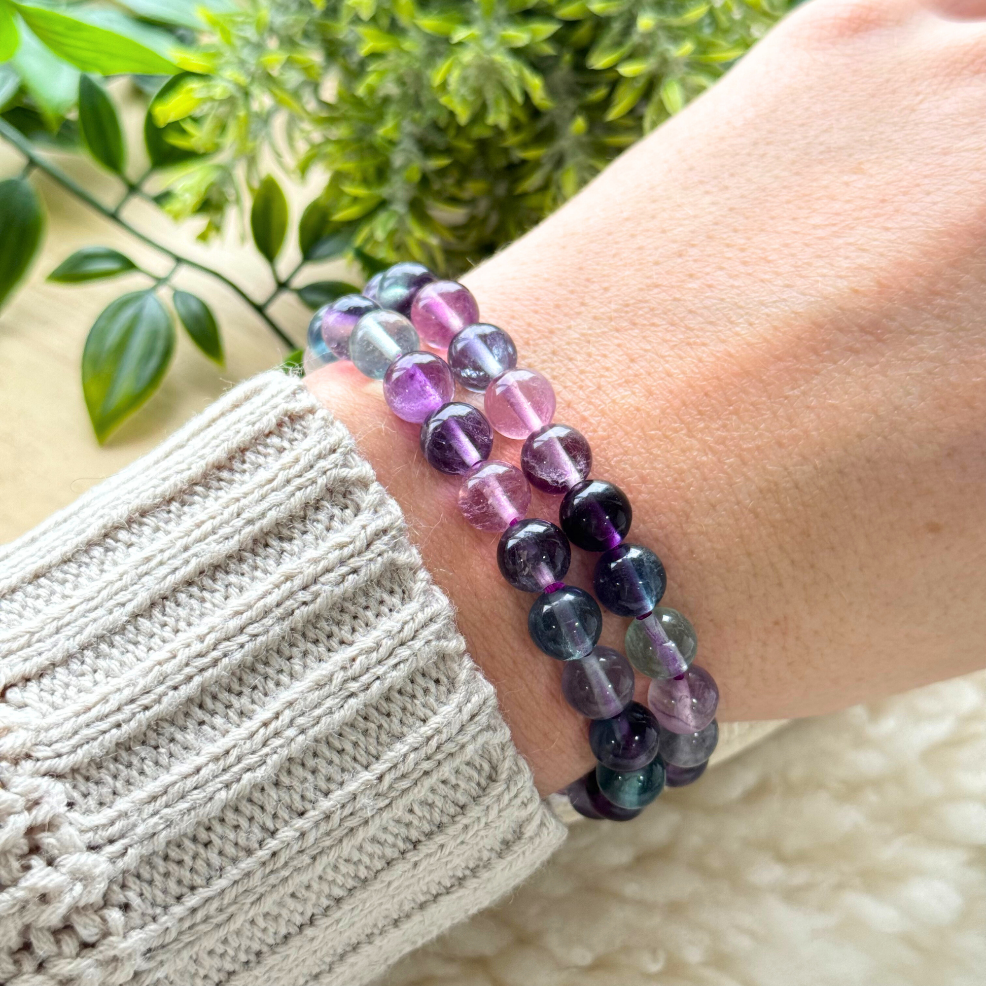 Fluorite Beaded Gemstone Bracelet