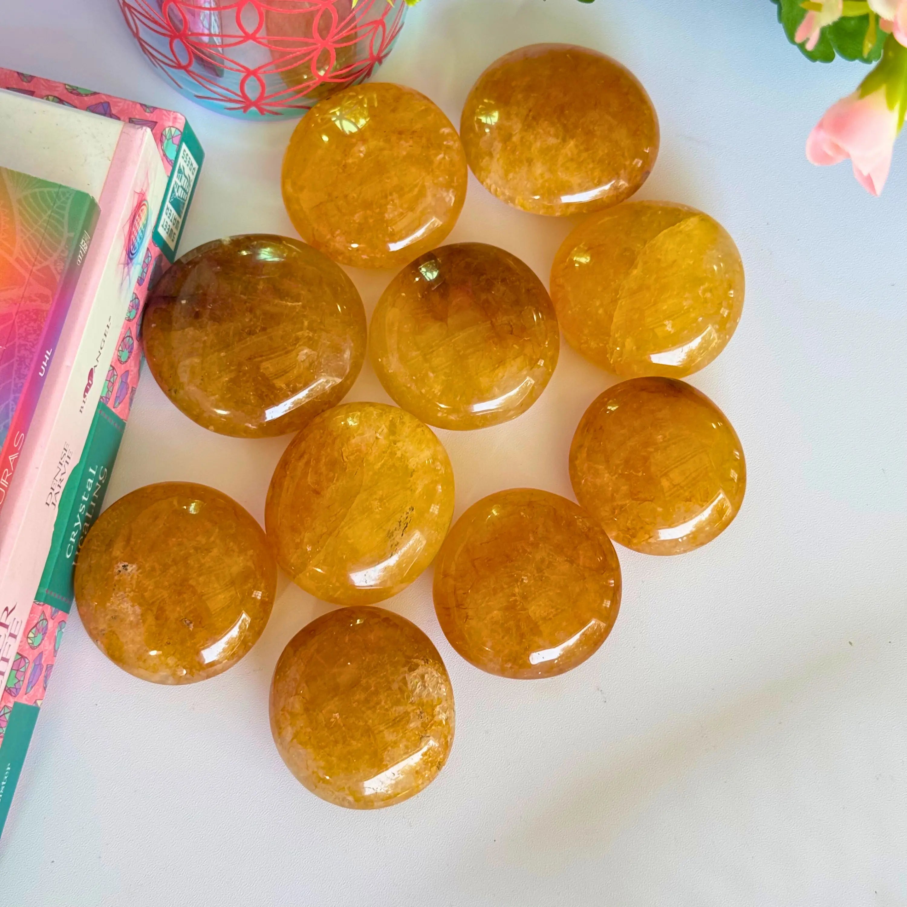 Golden Healer Palm Stones Arabella Crystals