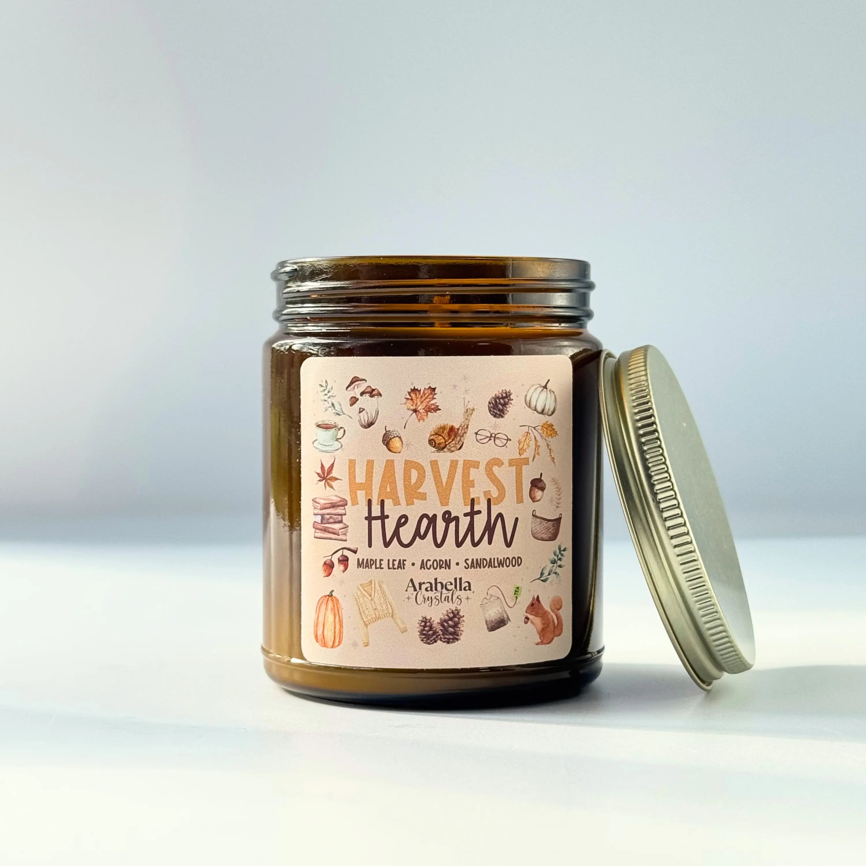 Harvest Hearth Fall Candle Notes of Maple Leaf, Acorn & Sandalwood