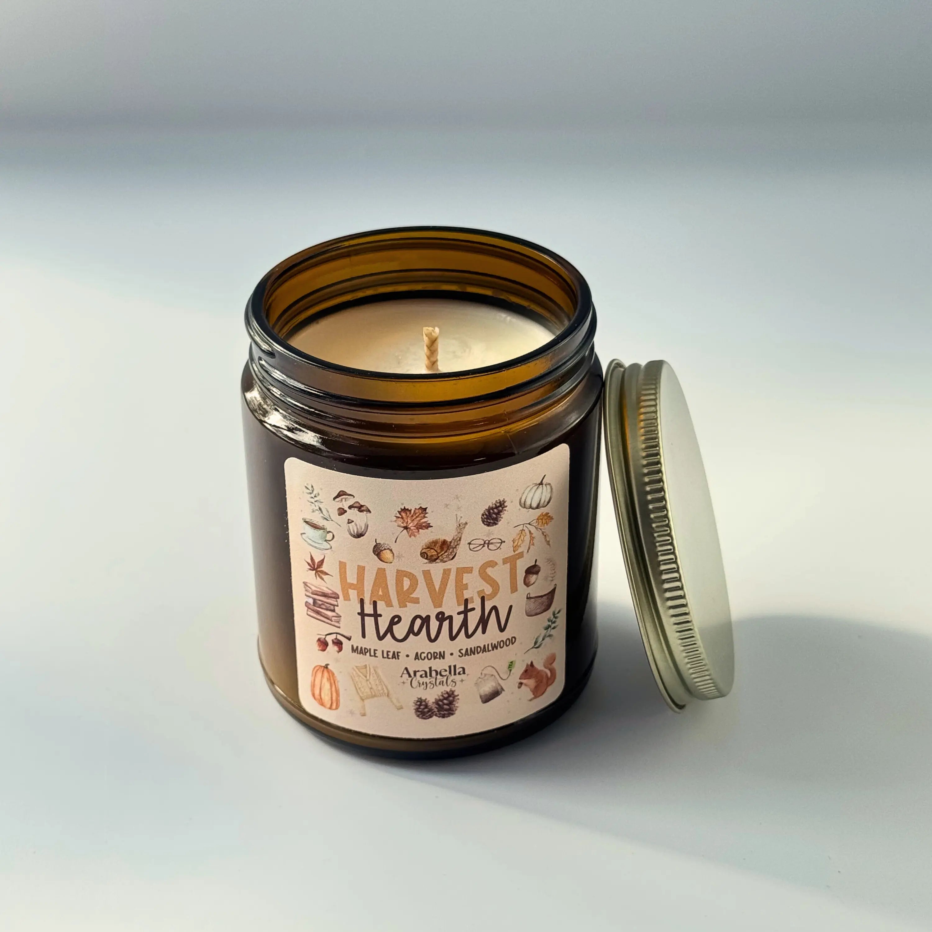 Harvest Hearth Fall Candle Notes of Maple Leaf, Acorn & Sandalwood
