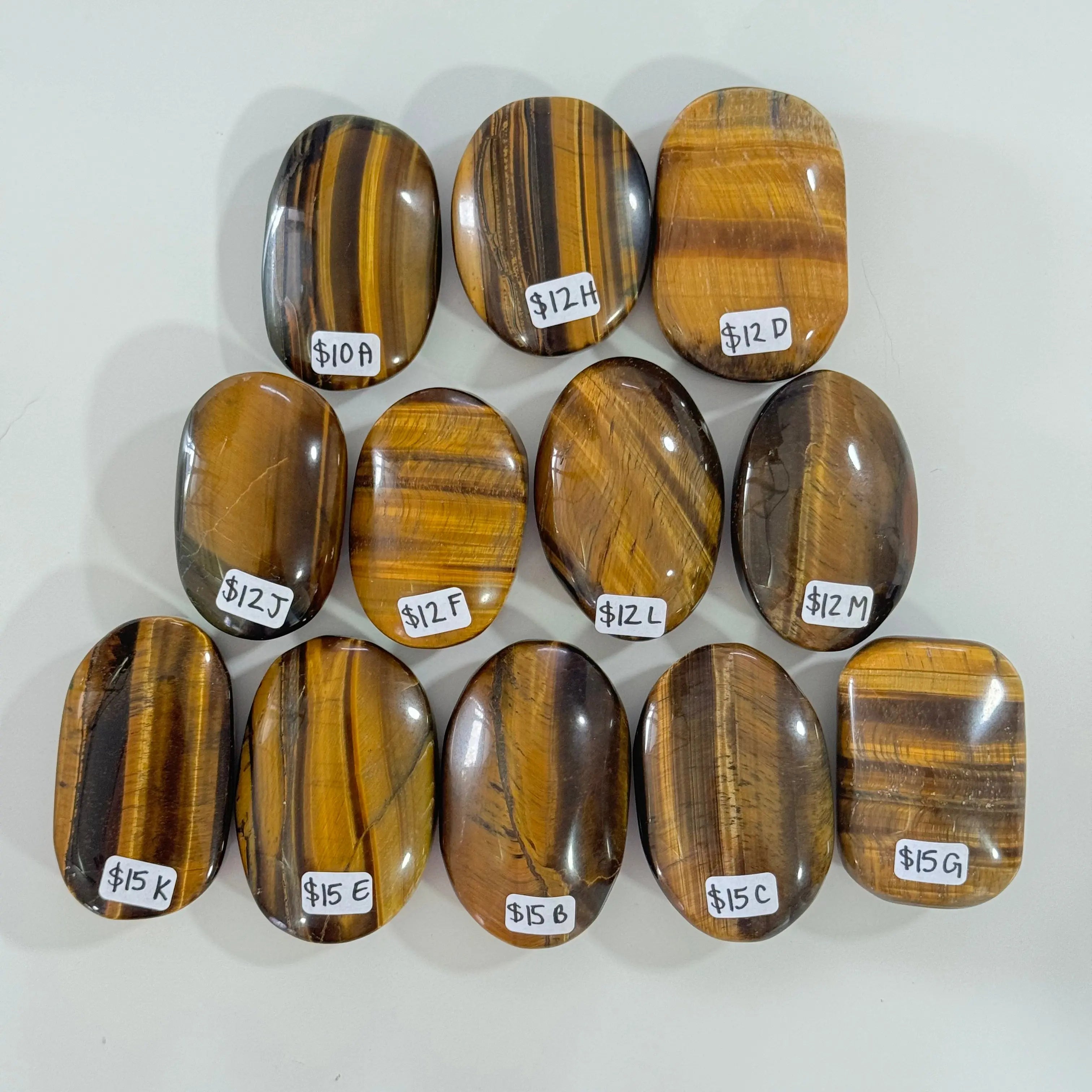 Gold Tiger Eye Palm Stone Arabella Crystals