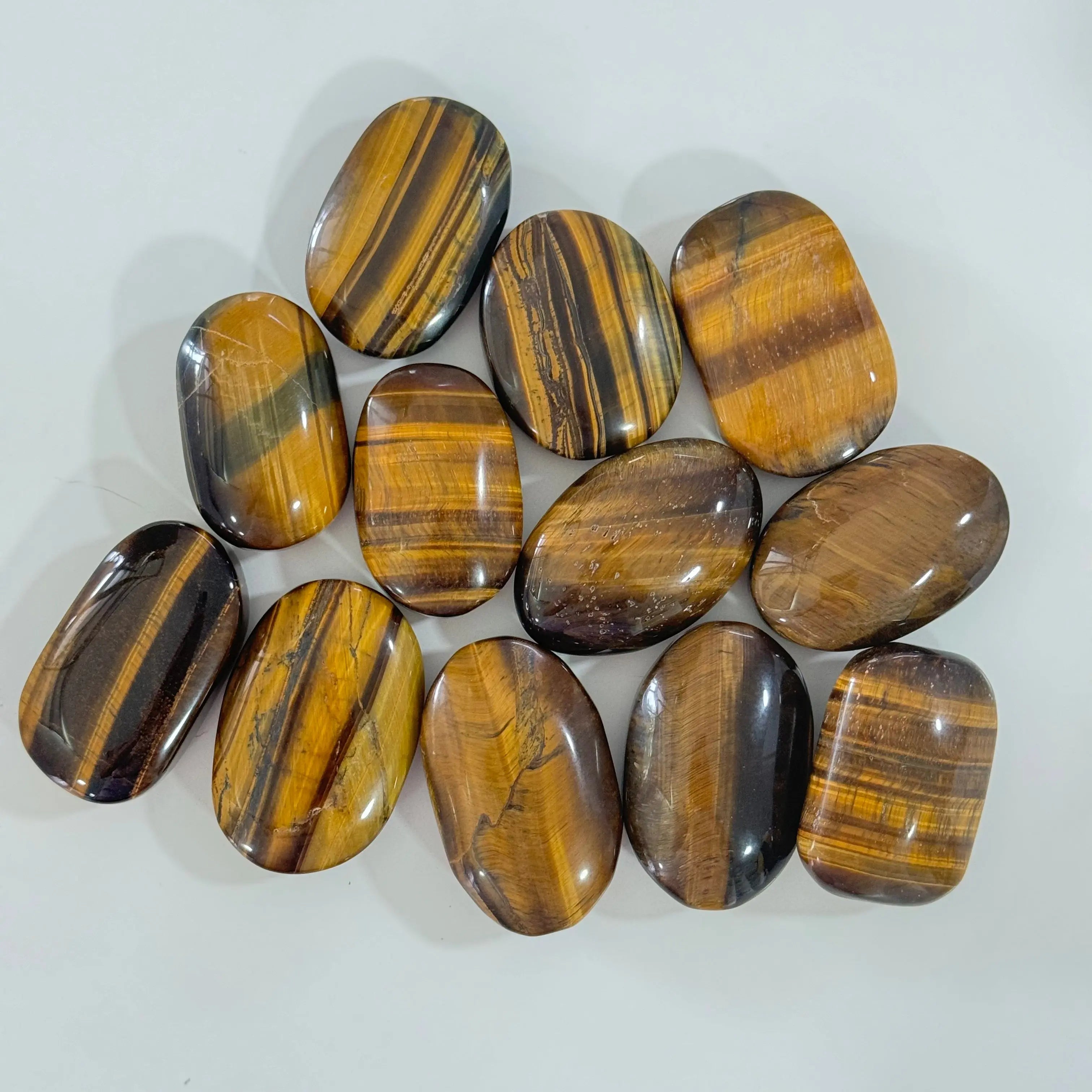 Gold Tiger Eye Palm Stone Arabella Crystals