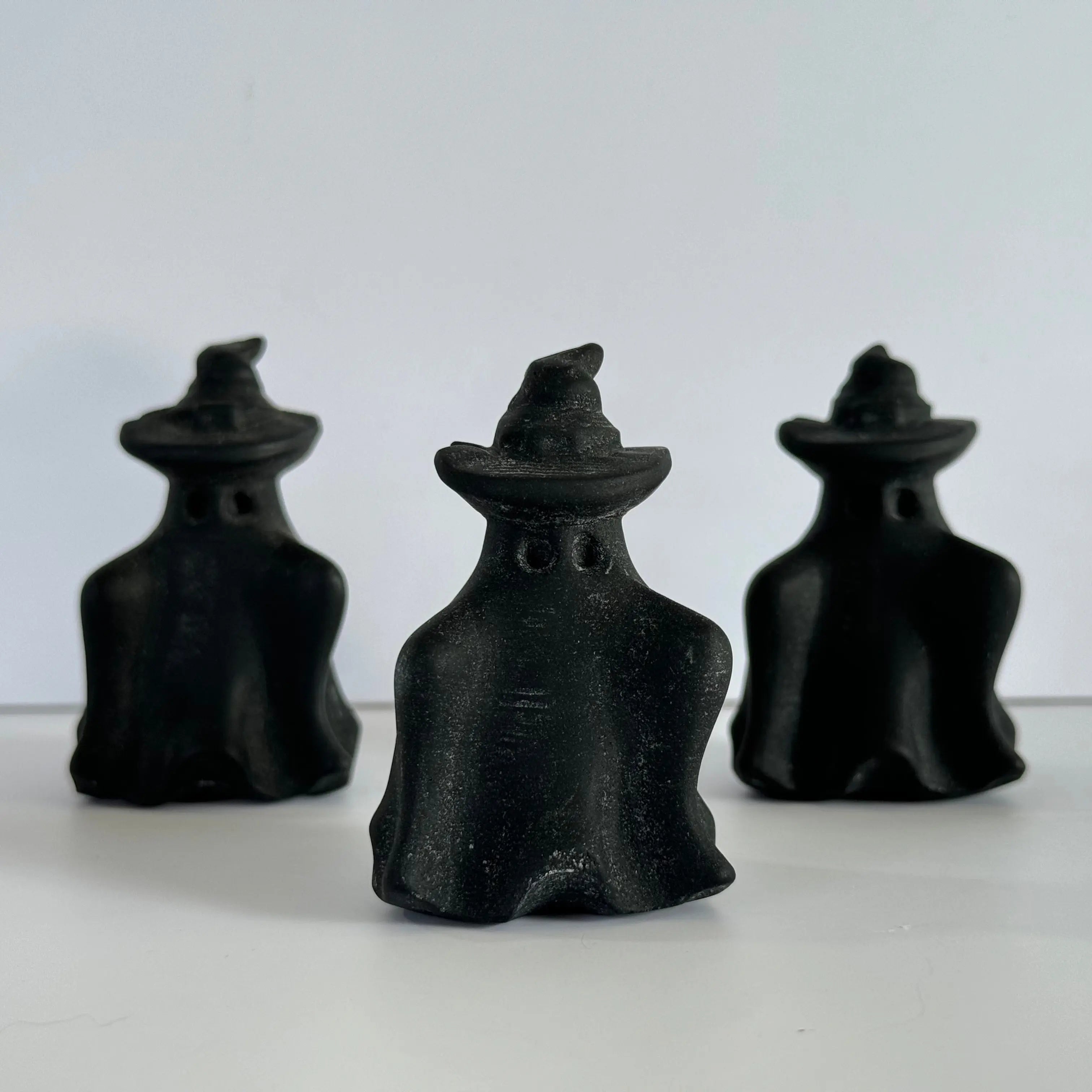 Obsidian Ghost with Witches Hat Arabella Crystals