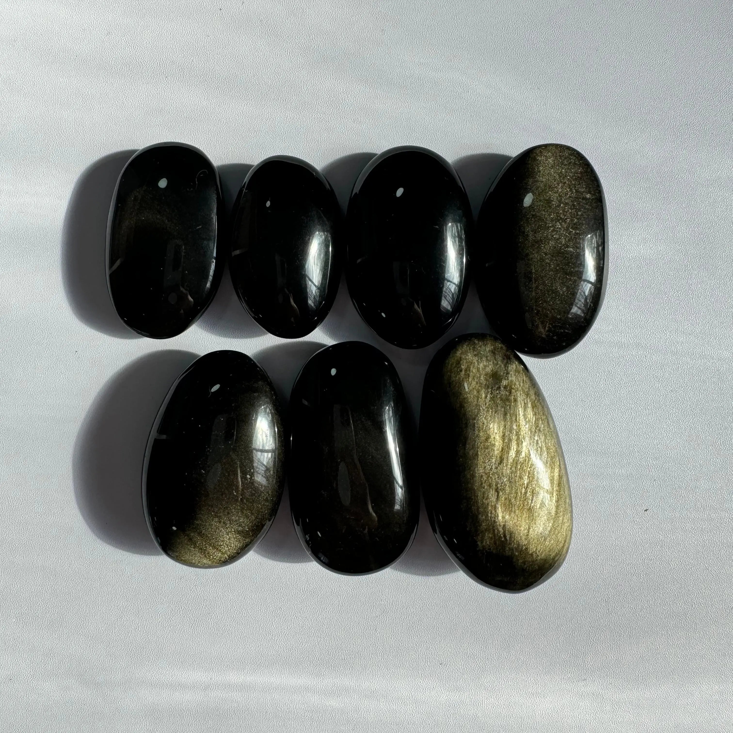 Golden Sheen Obsidian Palm Stone Arabella Crystals