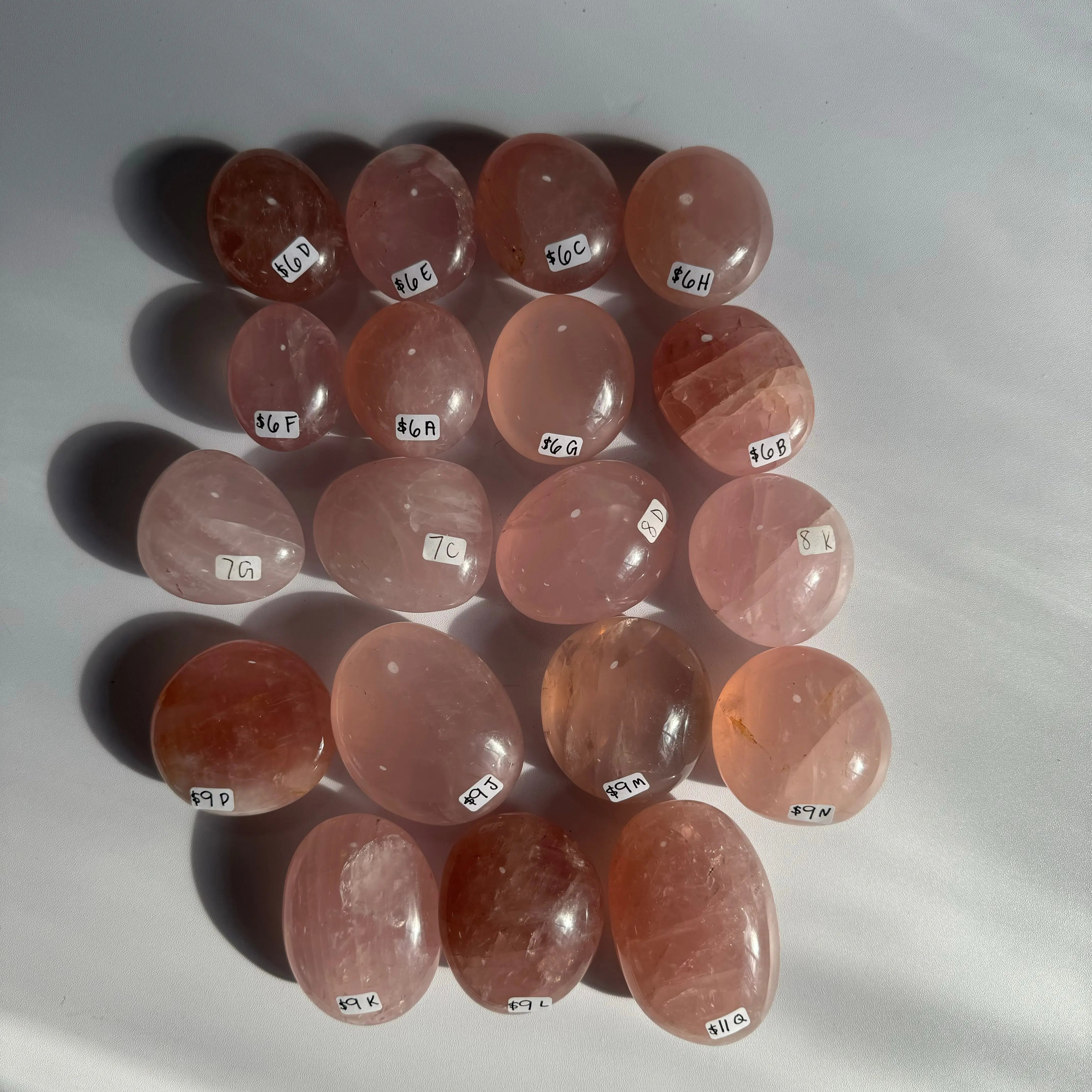 Rose Quartz Palm Stone Arabella Crystals