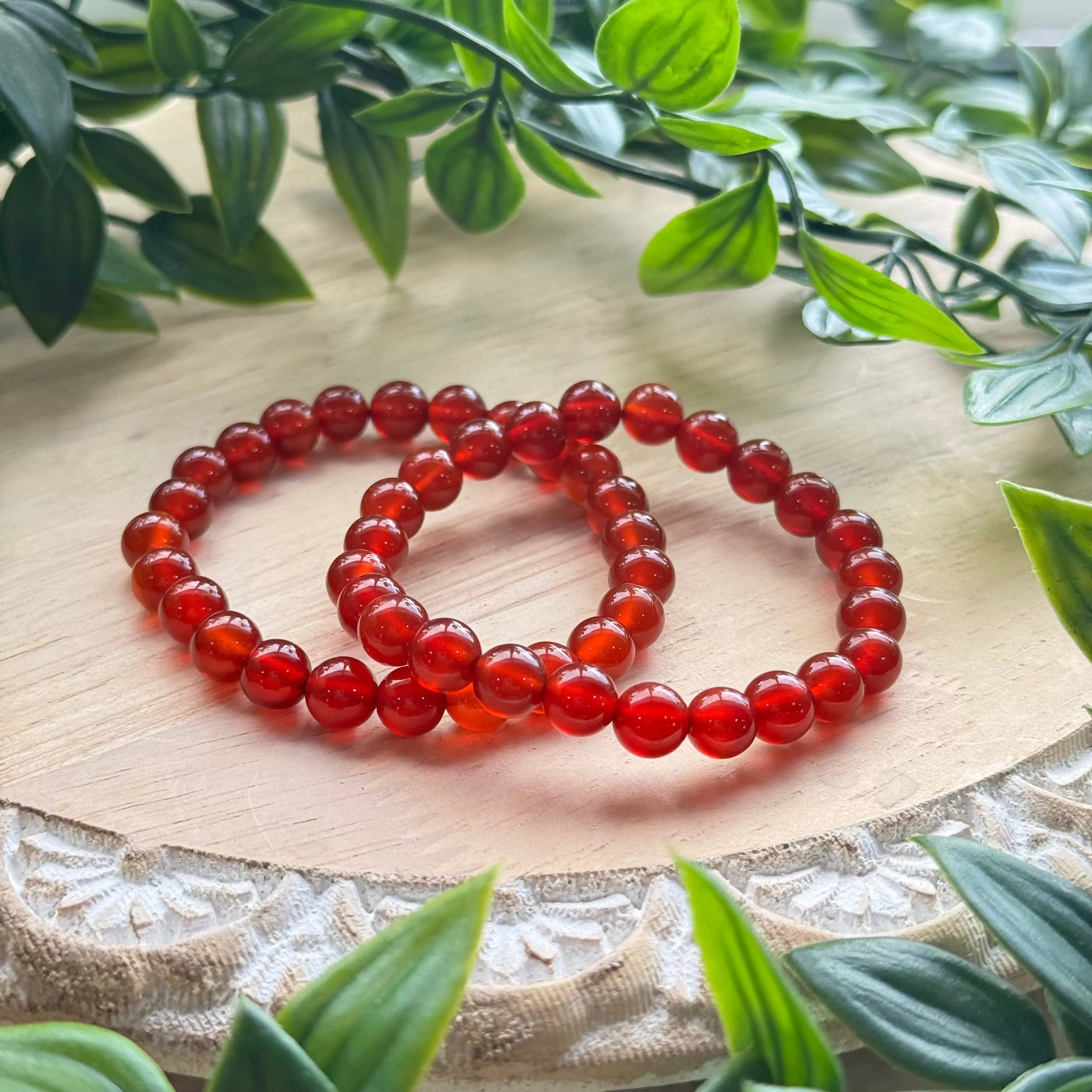 Carnelian Beaded Gemstone Bracelet for Passion & Creativity