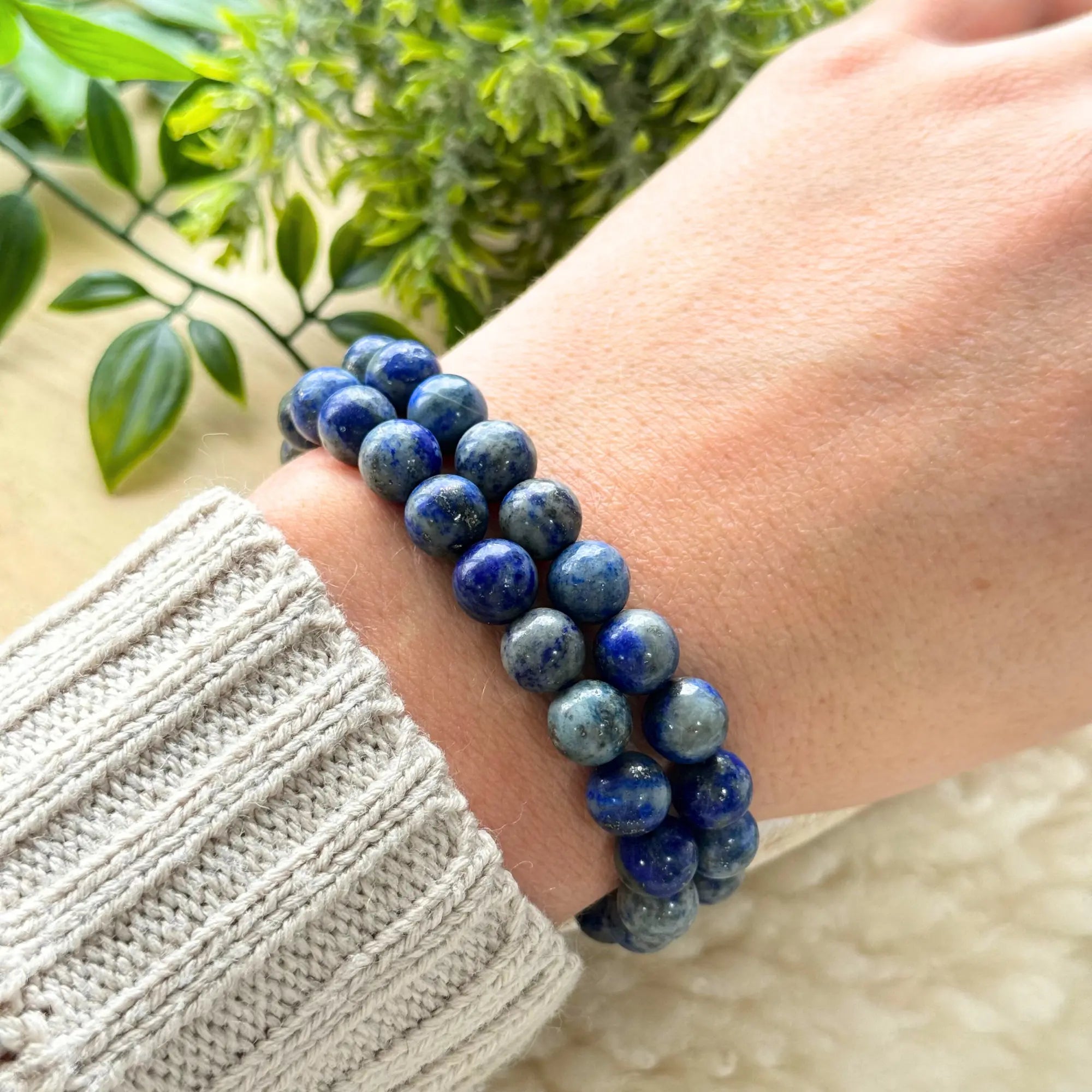 Lapis Lazuli Beaded Gemstone Bracelet Arabella Crystals
