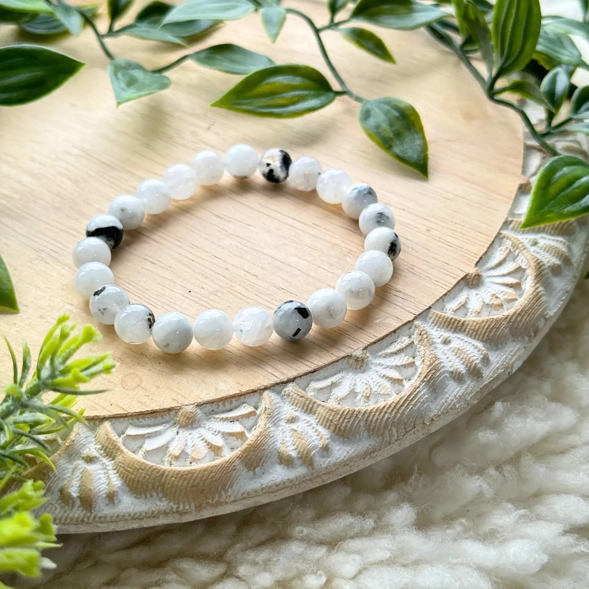 Moonstone Beaded Gemstone Bracelet Arabella Crystals