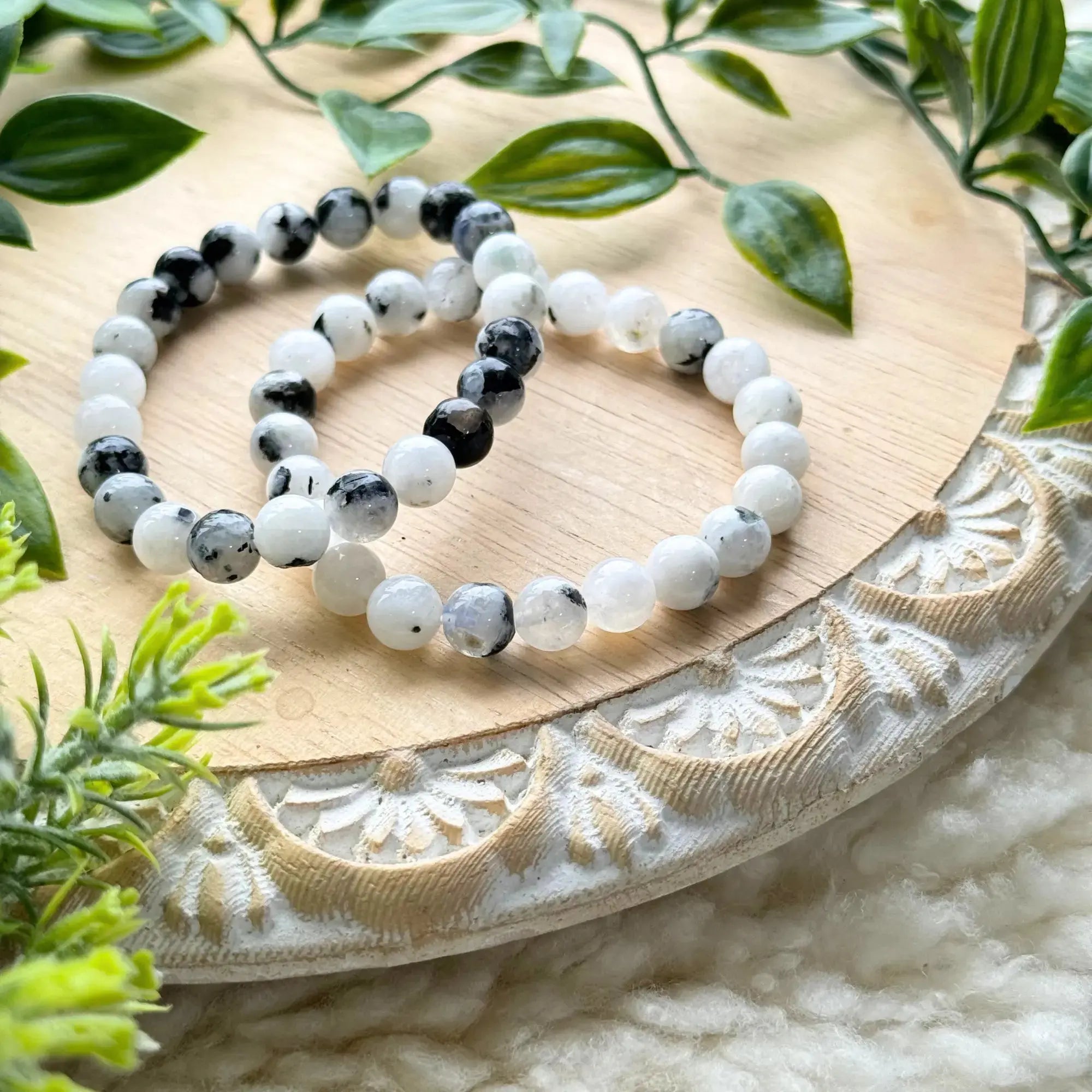 Moonstone Beaded Gemstone Bracelet Arabella Crystals