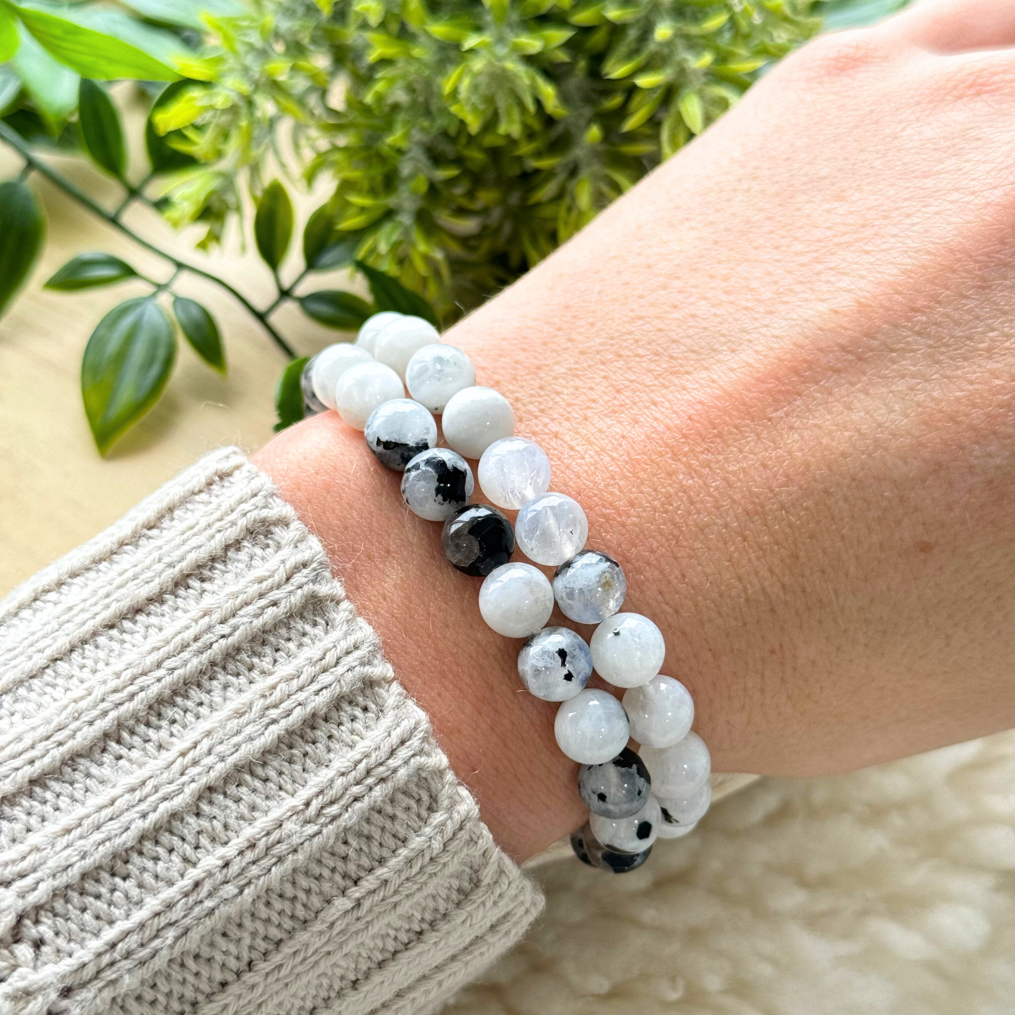 Moonstone Beaded Gemstone Bracelet