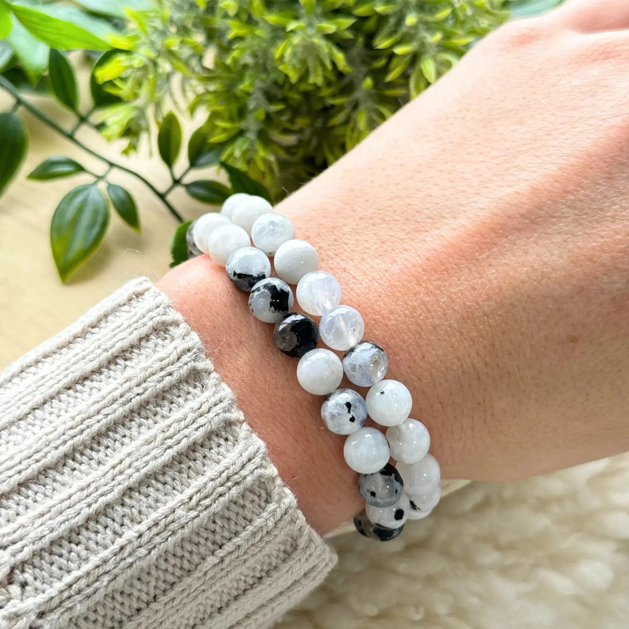 Moonstone Beaded Gemstone Bracelet Arabella Crystals
