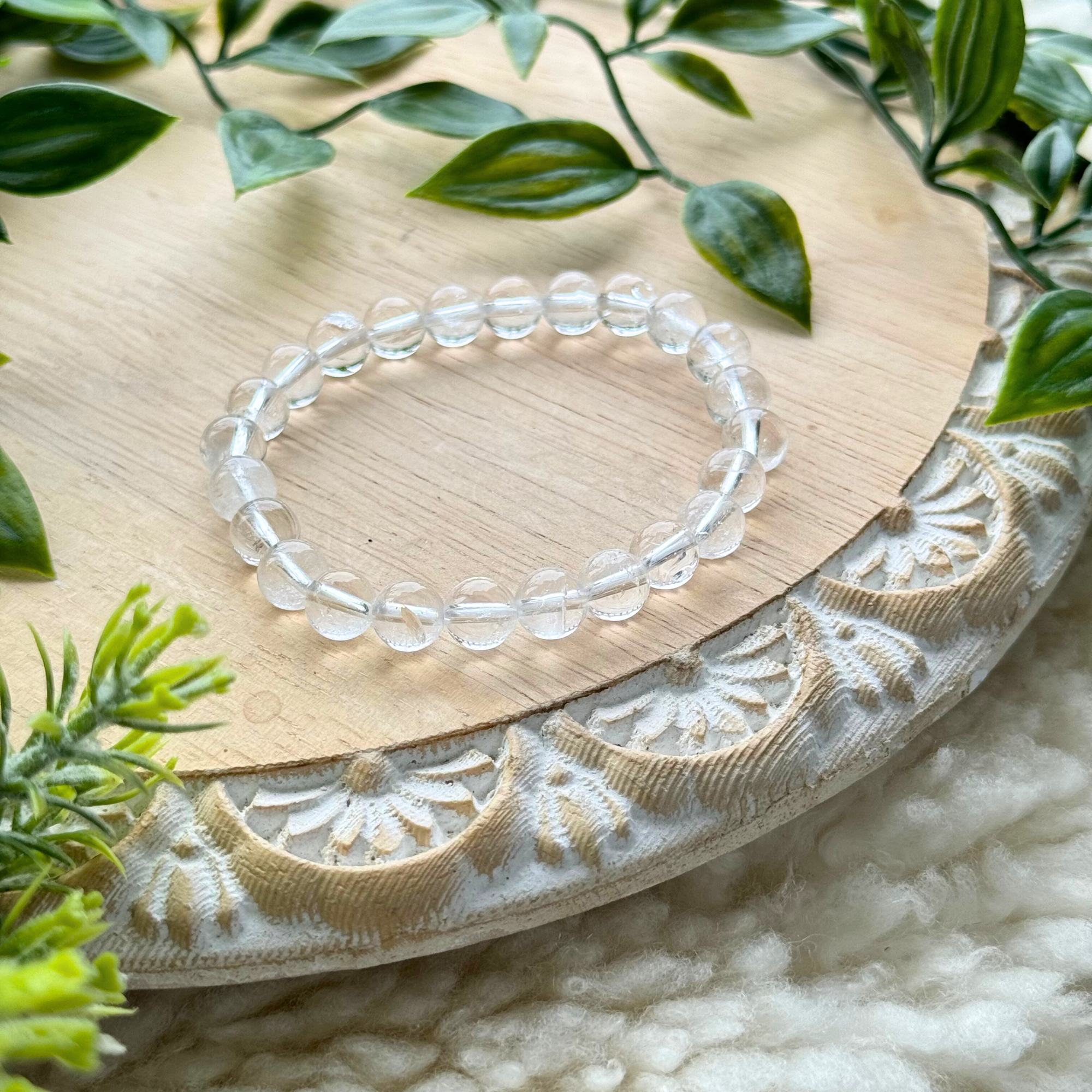 Clear Quartz Beaded Gemstone Bracelet