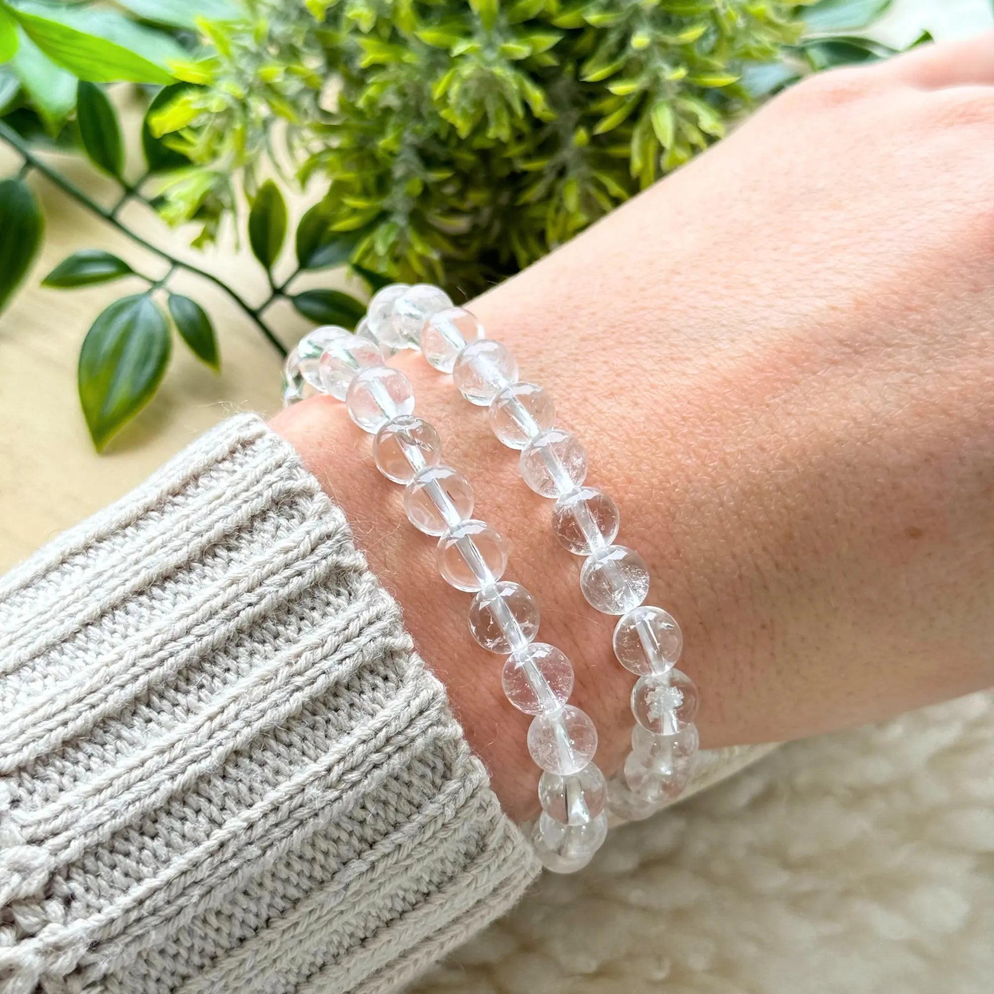 Clear Quartz Beaded Gemstone Bracelet Arabella Crystals