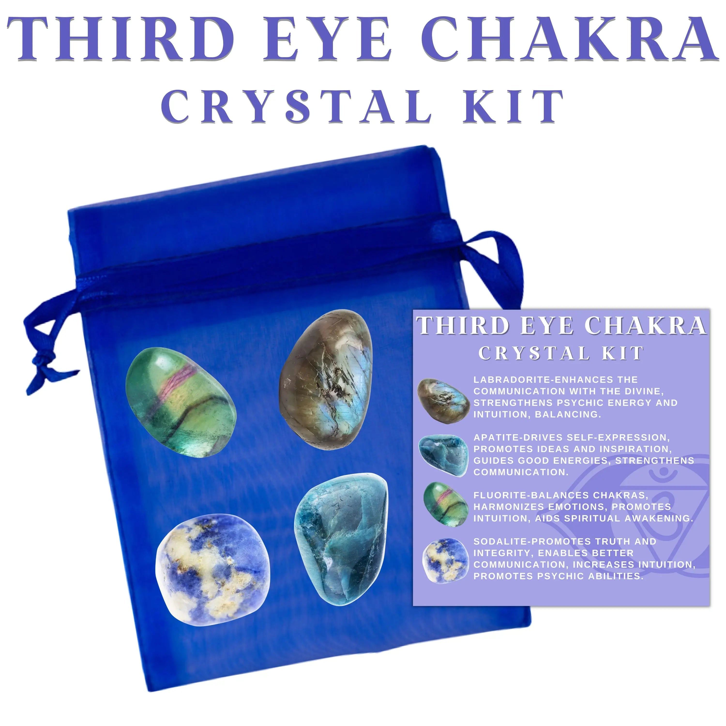 Third Eye Chakra Crystal Kit Intuition, Insight, Clarity