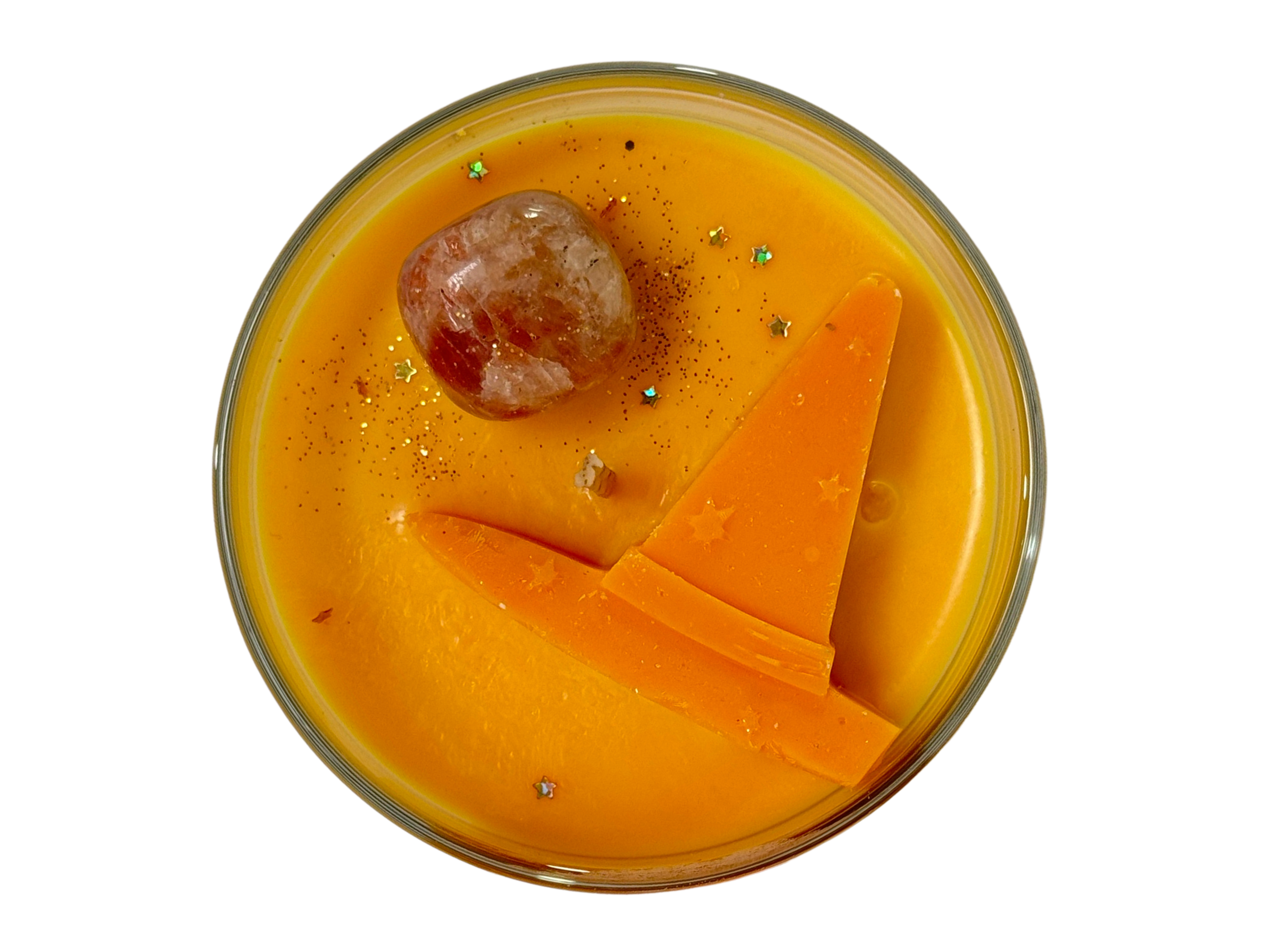 Mystic Melon Brew â Crystal-Infused Candle with Sunstone