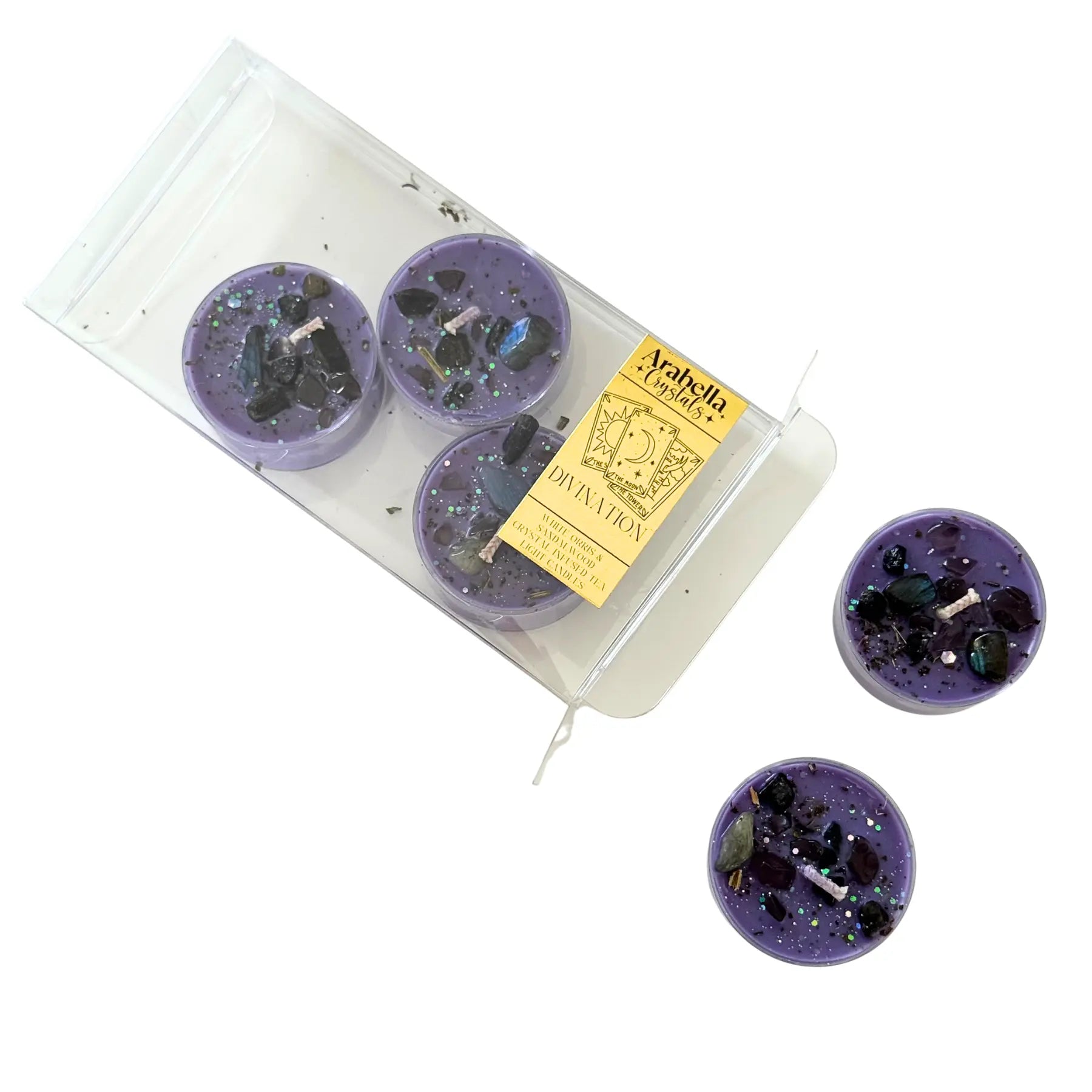 Divination Ritual Tea Light Candles Notes of: Sea Salt, Orris & Sandalwood