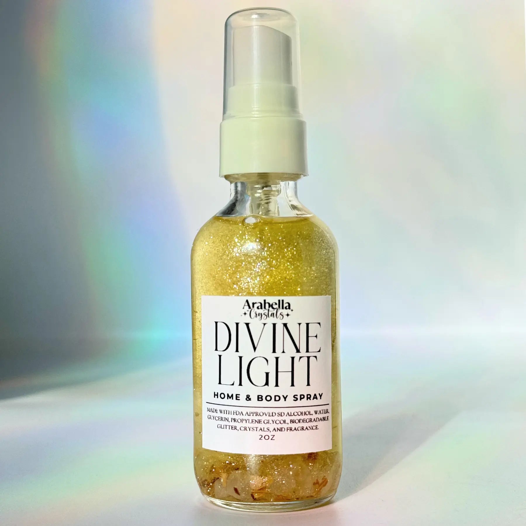 Divine Light Shimmer Home and Body Spray Lemon, Bergamot, White Tea Scented