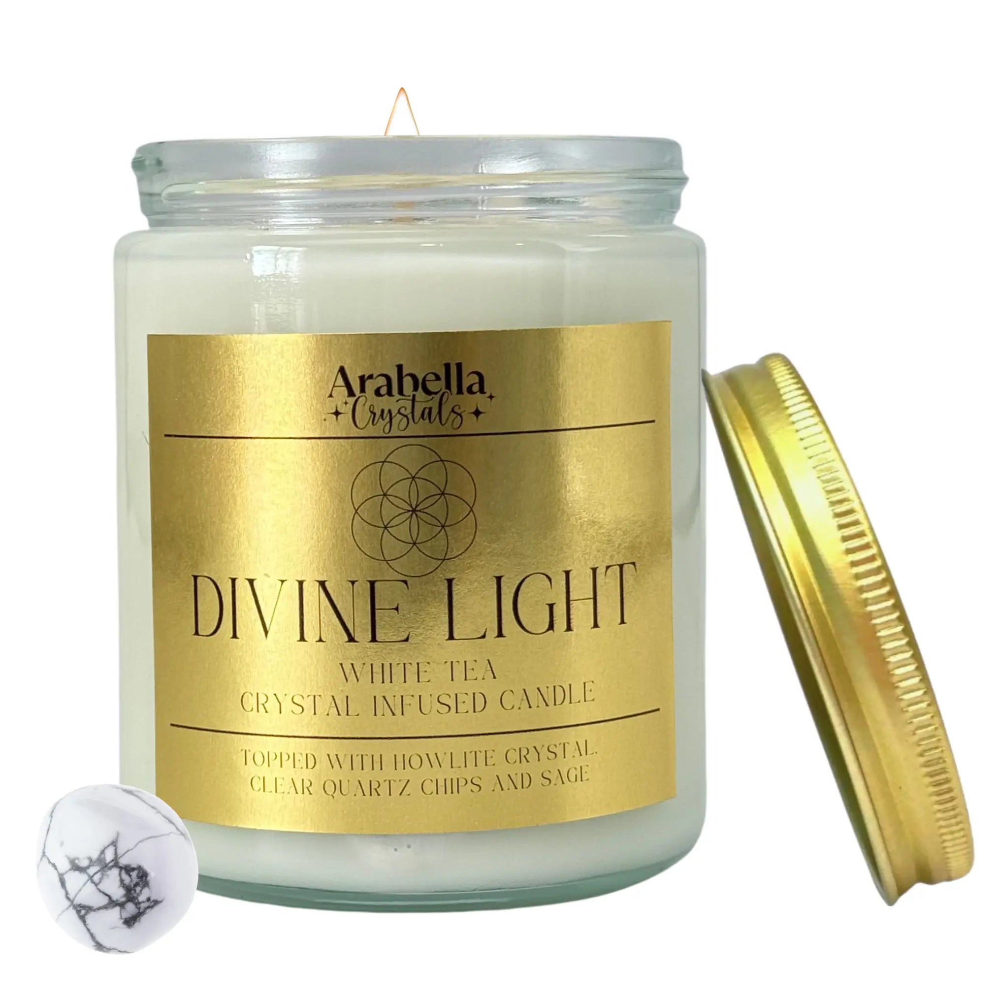 Divine Light Ritual Candle Notes of: Lemon, Bergamot & White Tea