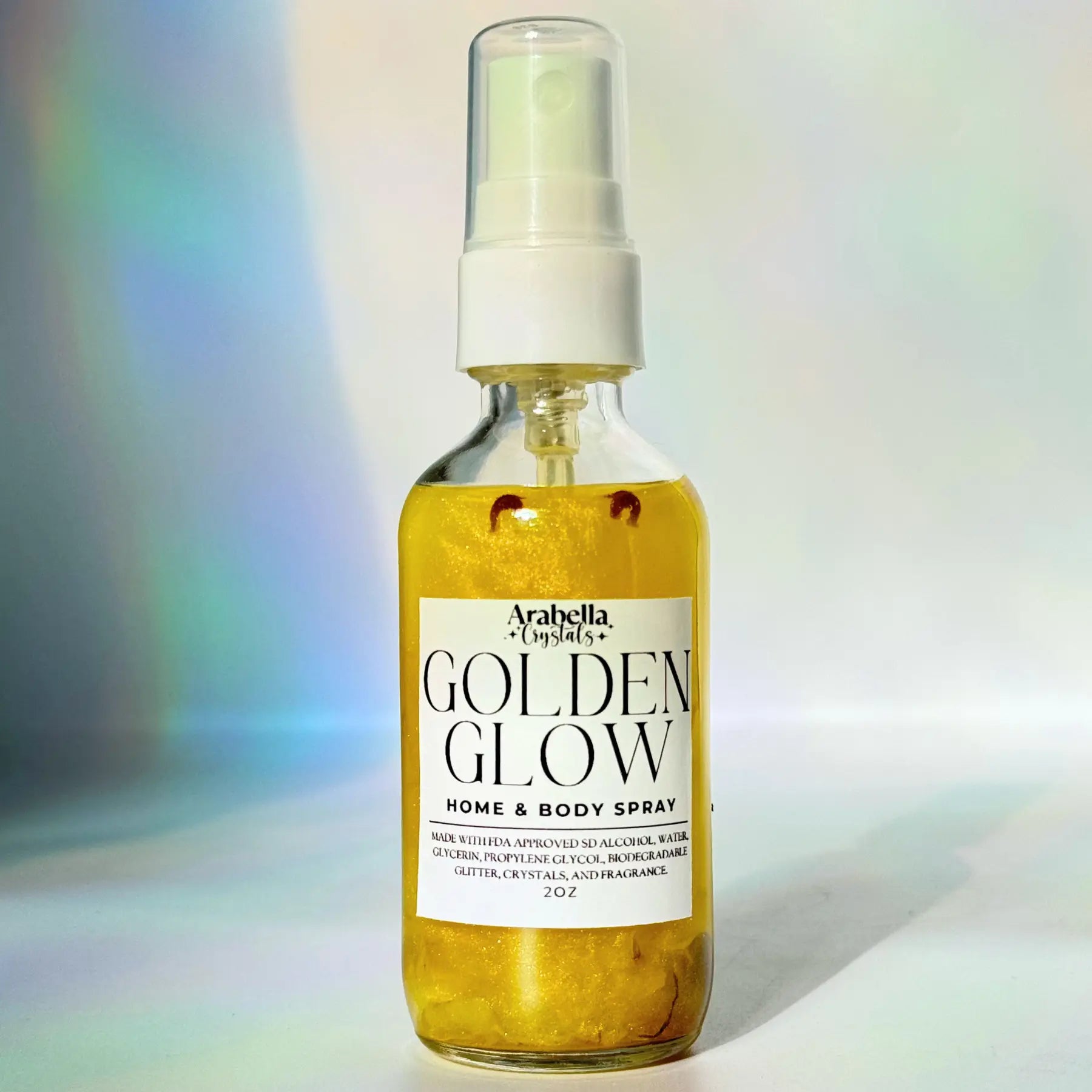 Golden Glow Shimmer Home and Body Spray Bergamot, Orange Blossom, Sandalwood Scented