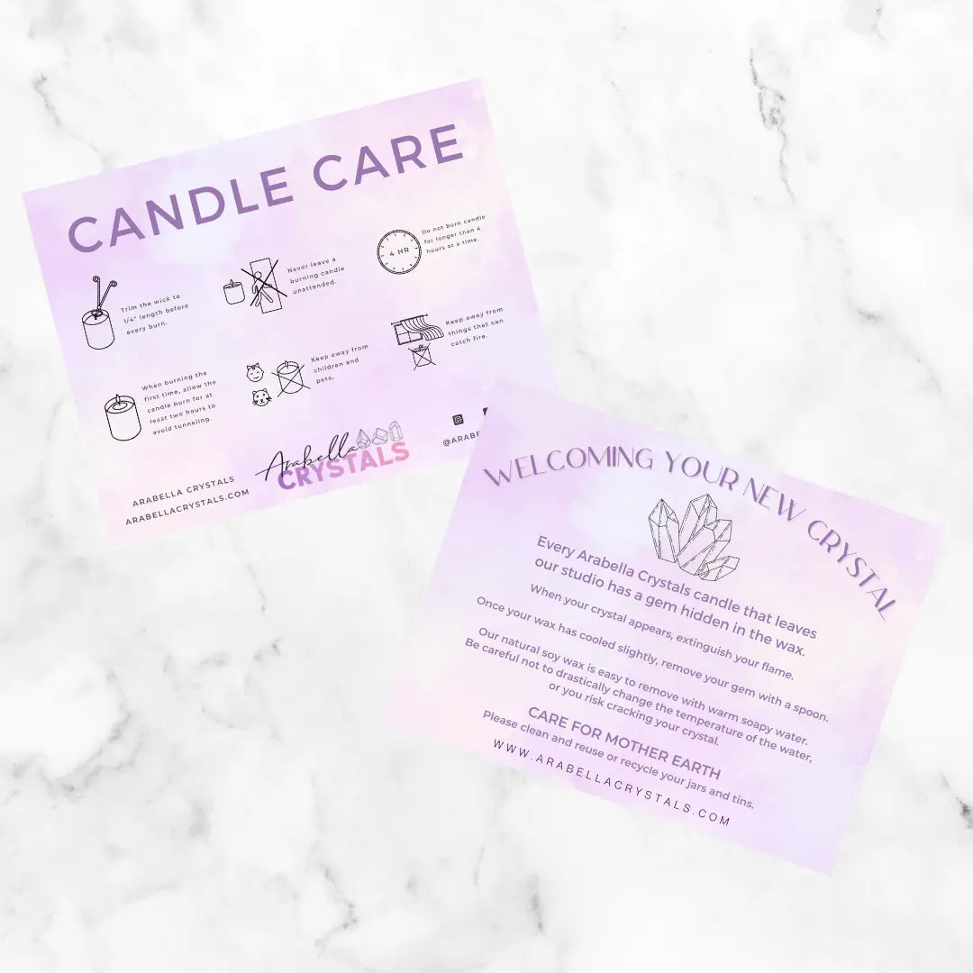 Amethyst Crystal 3-Wick Candle Notes of: Lavender, Citrus & Cedar