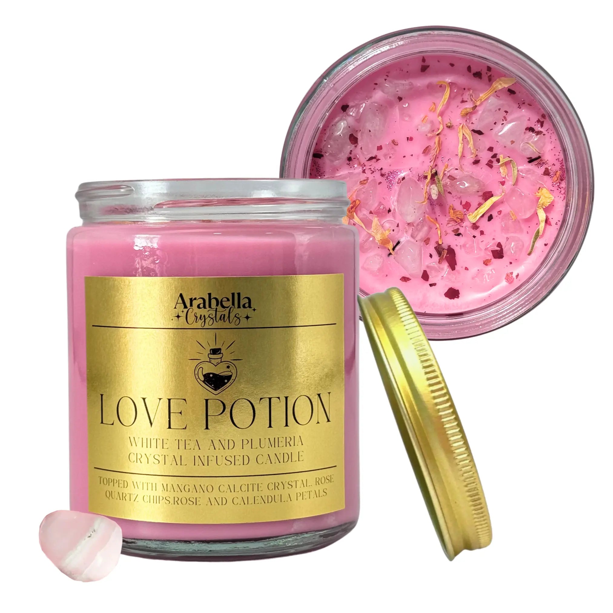 Love Potion Ritual Candle Notes of: Plumeria, Jasmine & White Tea