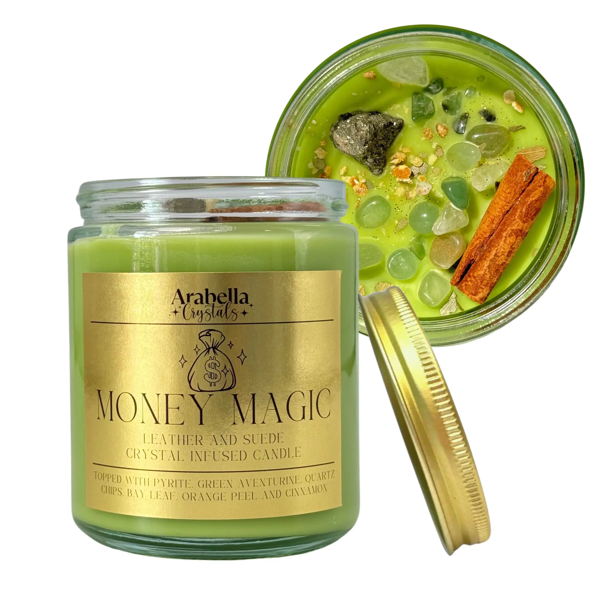 Money Magic Ritual Candle Notes of: Incense, Leather & Amber