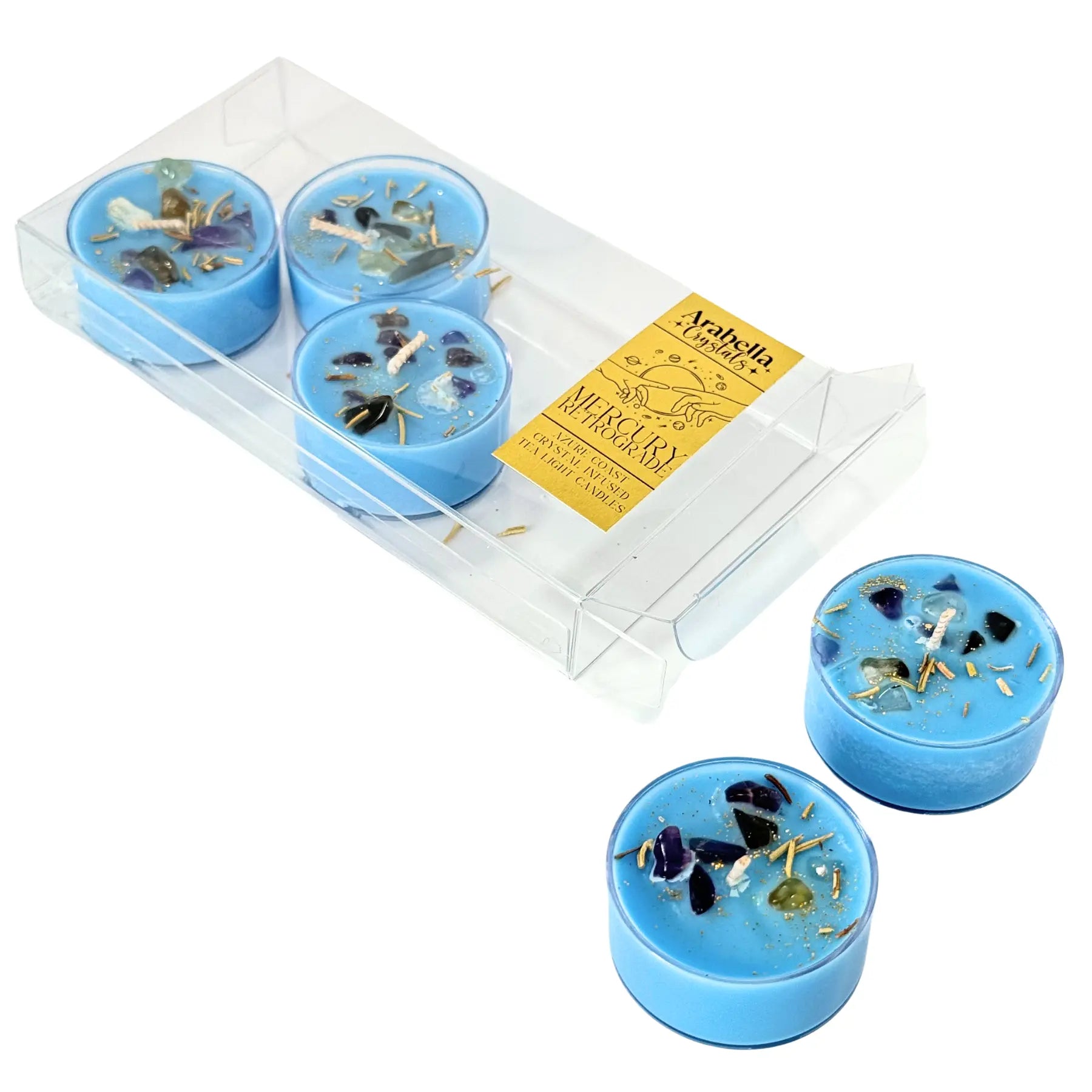 Mercury Retrograde Ritual Tea Light Candles Notes of: Marine, Jasmine & Sandalwood