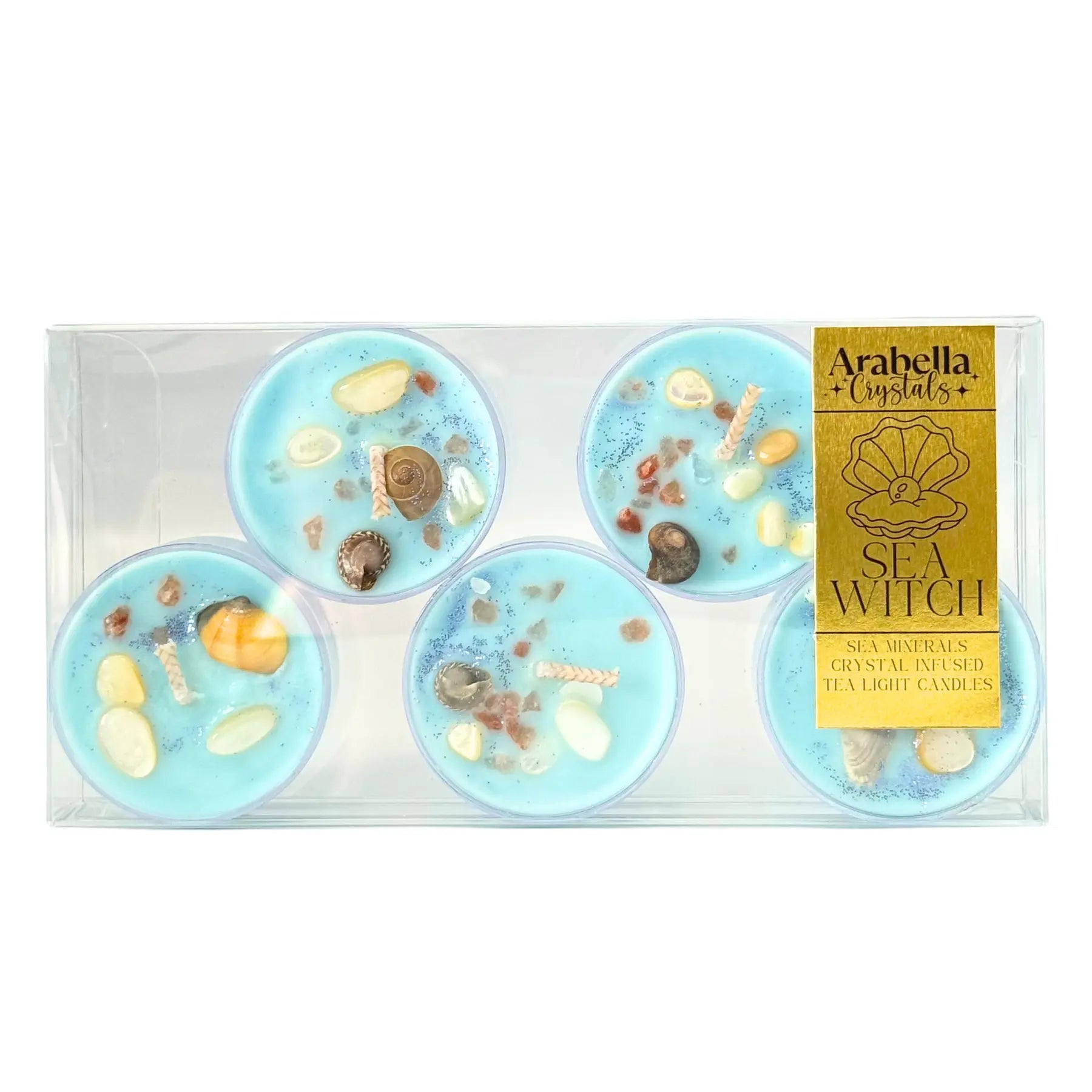 Sea Witch Ritual Tea Light Candles Notes of: Linen, Sea Salt, Powder