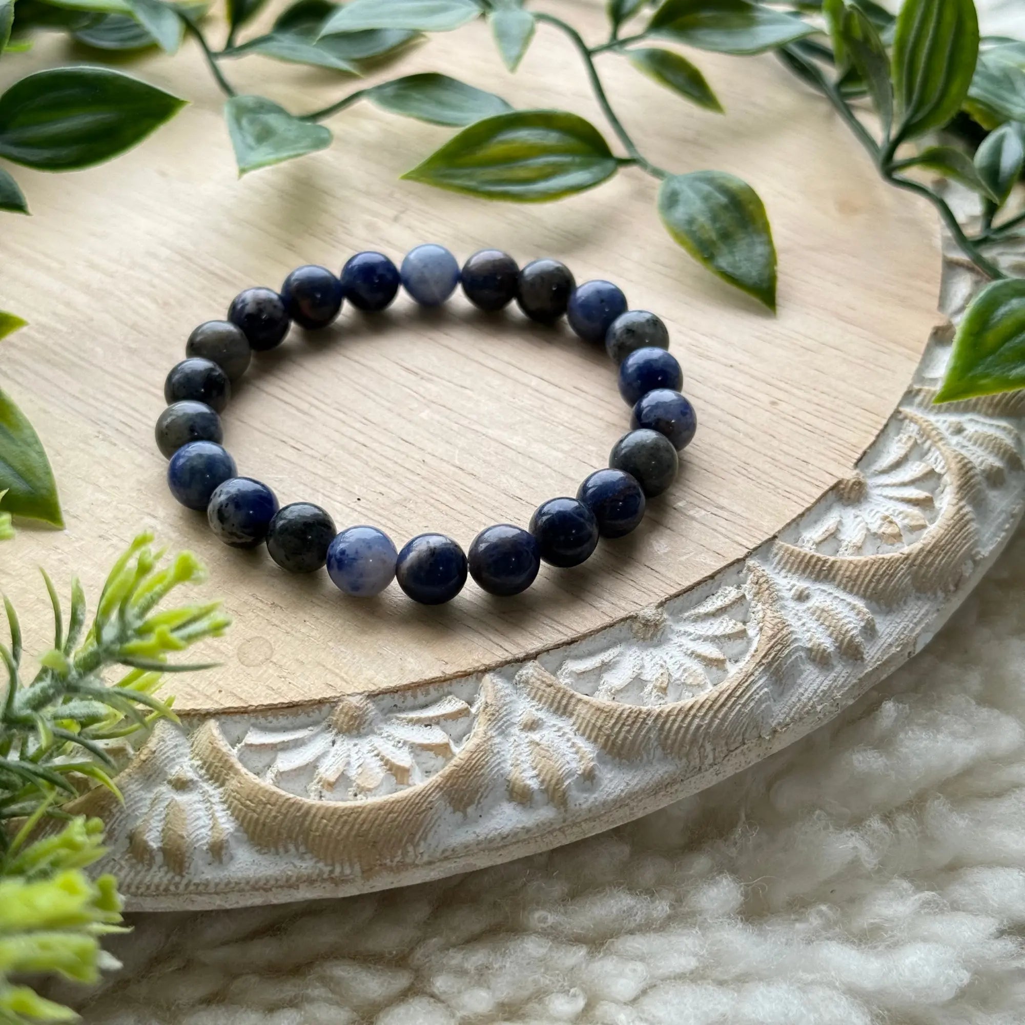 Sodalite Beaded Gemstone Bracelet Arabella Crystals
