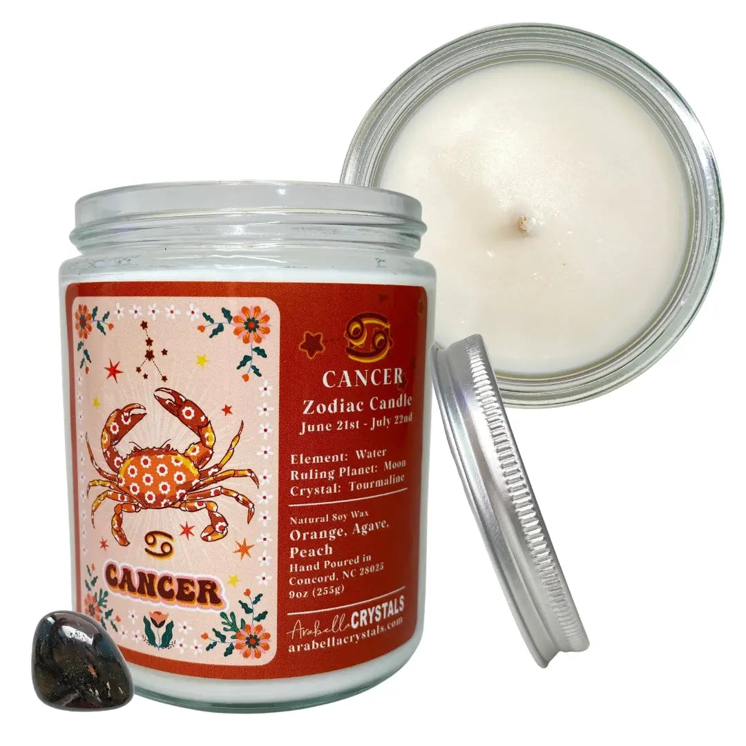 Cancer Zodiac Candle Notes of: Orange, Agave & Peach