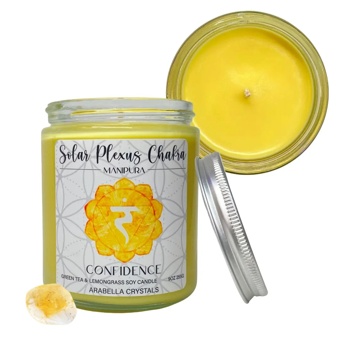 Solar Plexus Chakra Candle Notes of: Green Tea, Lemongrass & Light Musk