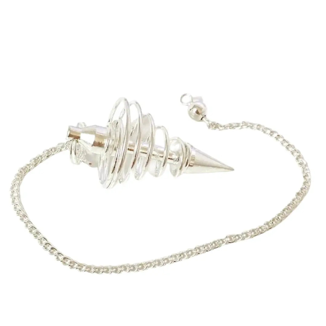 Silver Coil Pendulum Arabella Crystals