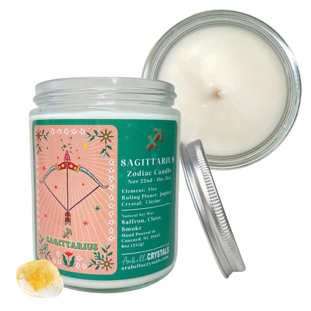 Sagittarius Zodiac Candle Notes of: Saffron, Clove & Smoke