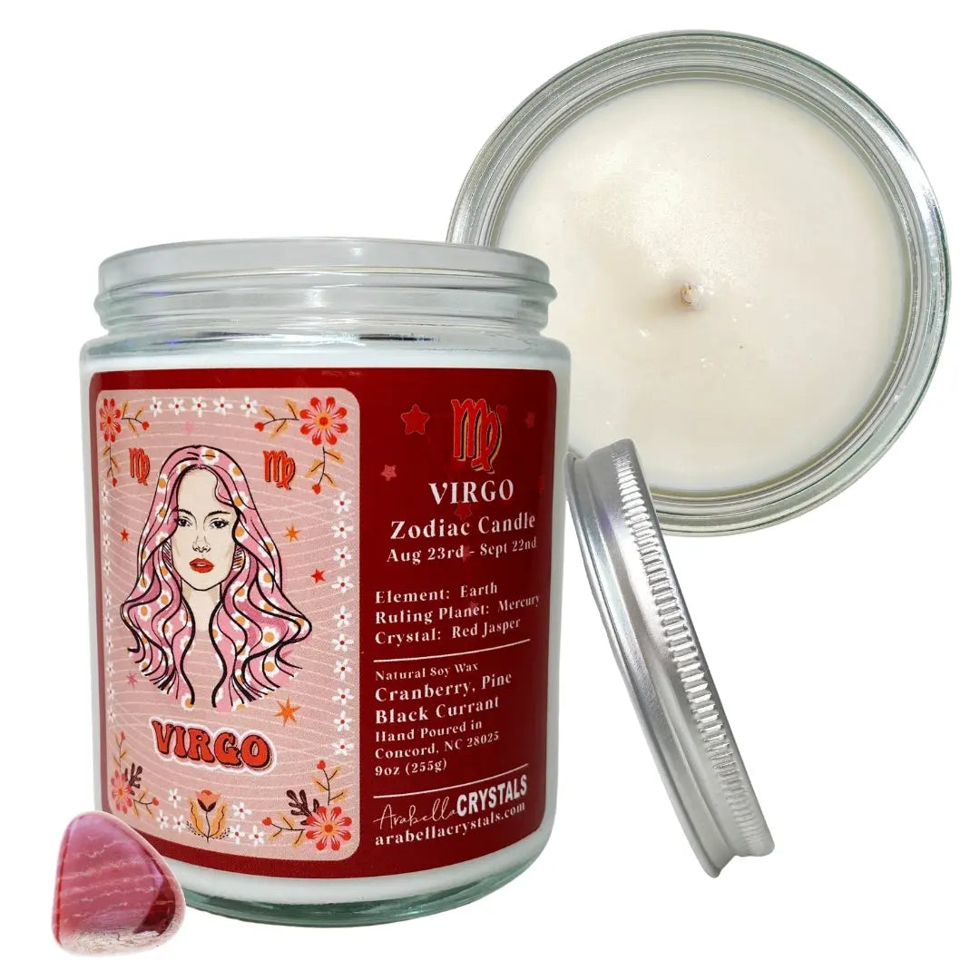 Virgo Zodiac Candle Notes of: Cranberry, Pine & Black Currant
