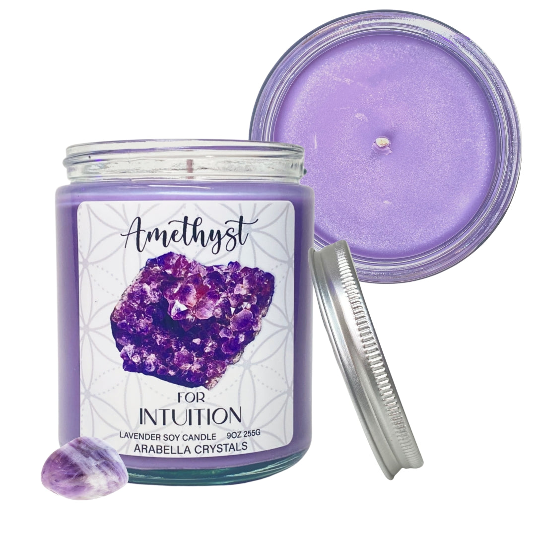 Amethyst Healing Crystal Candle