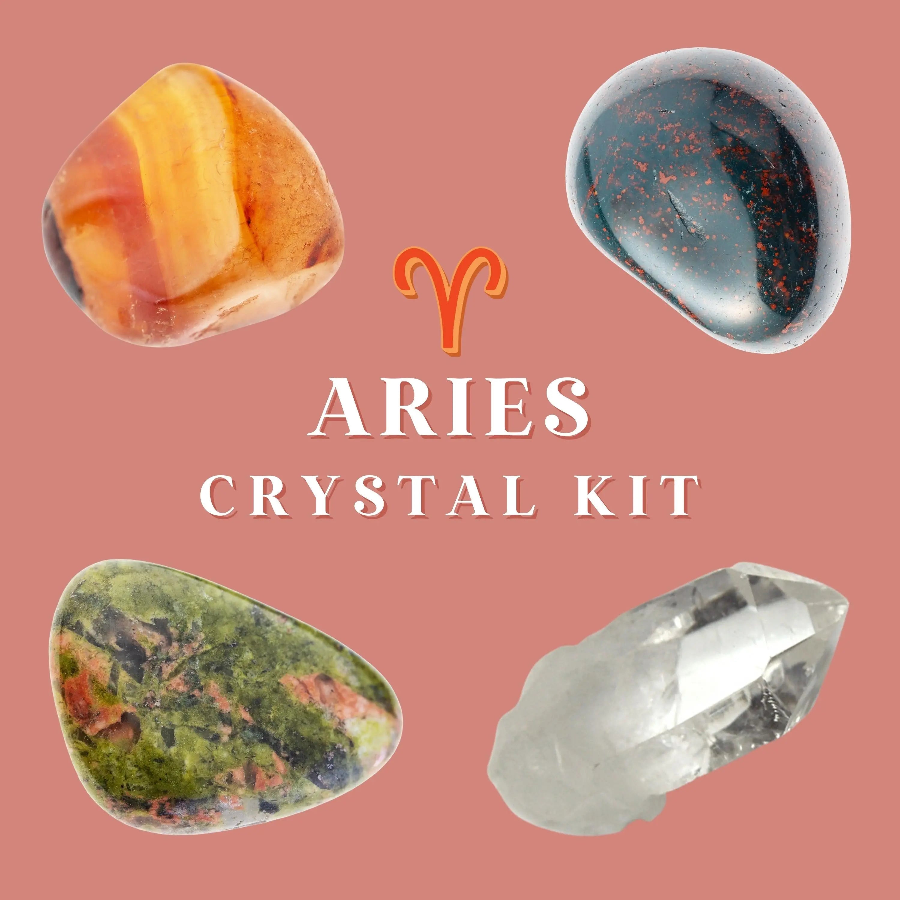Aries Zodiac Crystal Kit Courage, Action, Leadership