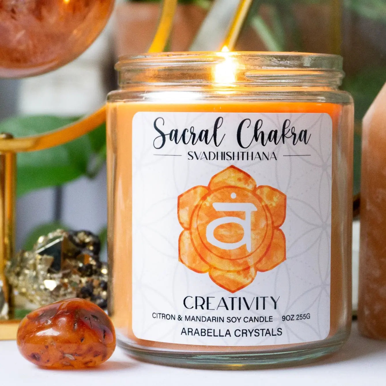 Sacral Chakra Candle Notes of: Mandarin, Lemon & Peach