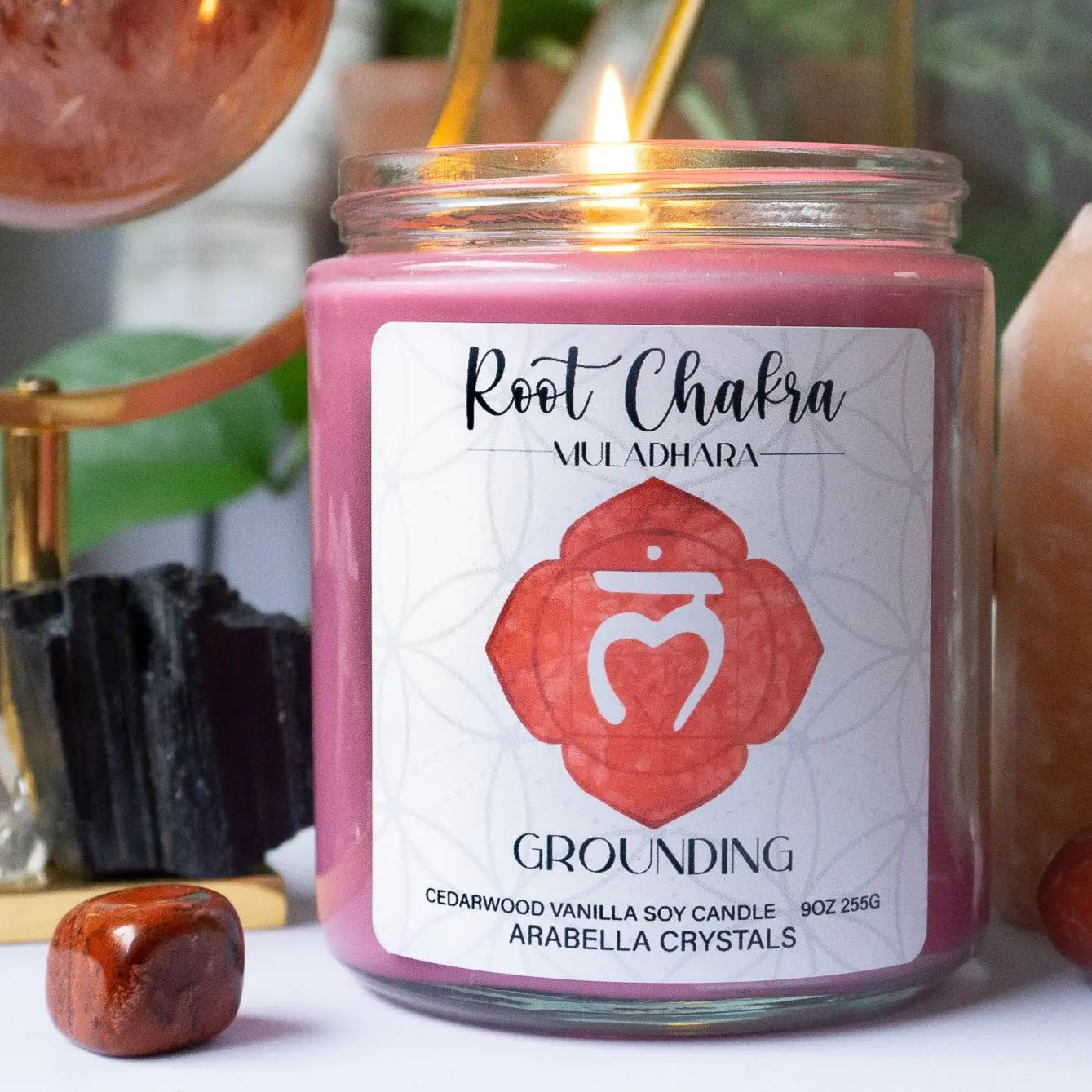 Root Chakra Candle Notes of: Cedarwood, Oakmoss & Amber