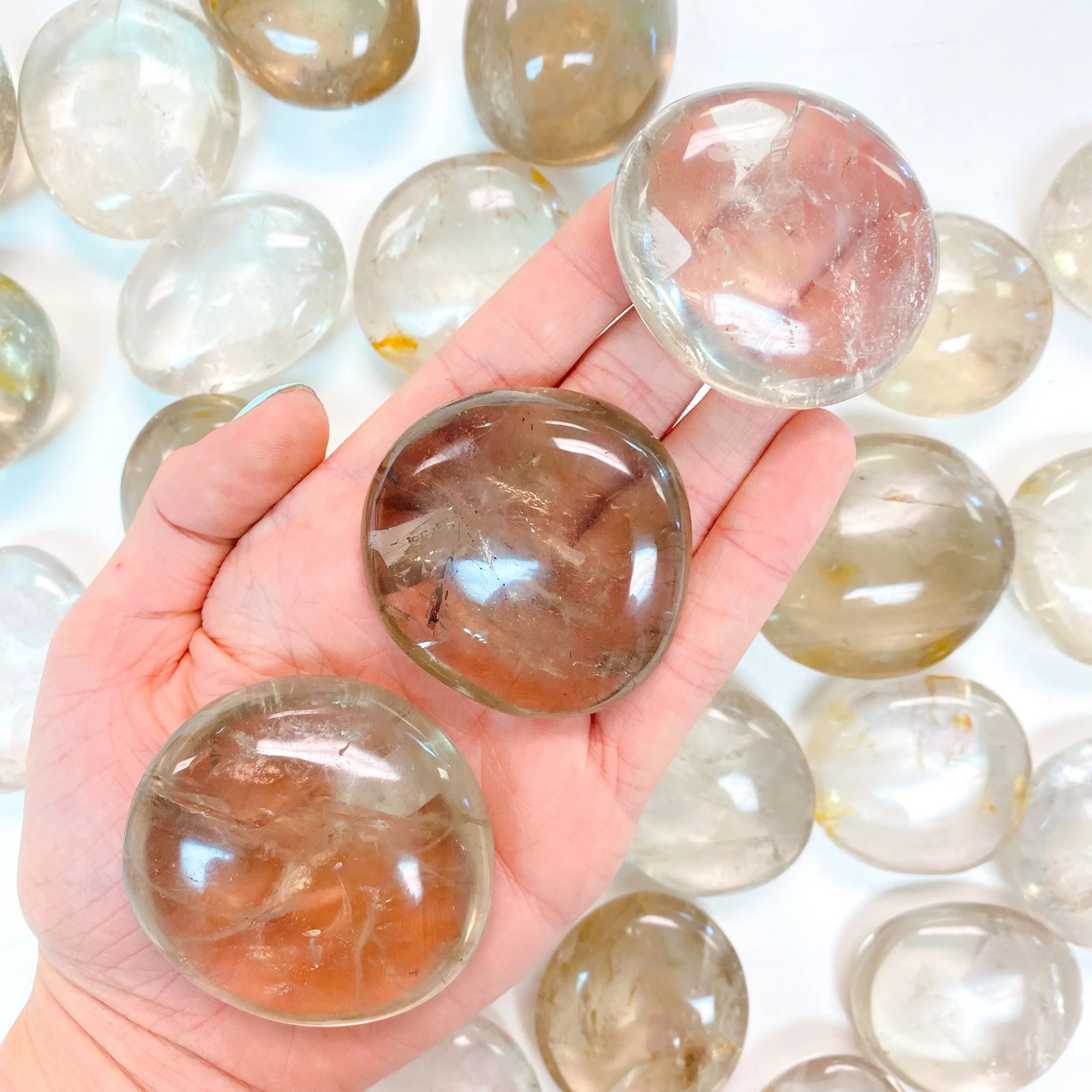 Smokey Quartz Palm Stone Arabella Crystals