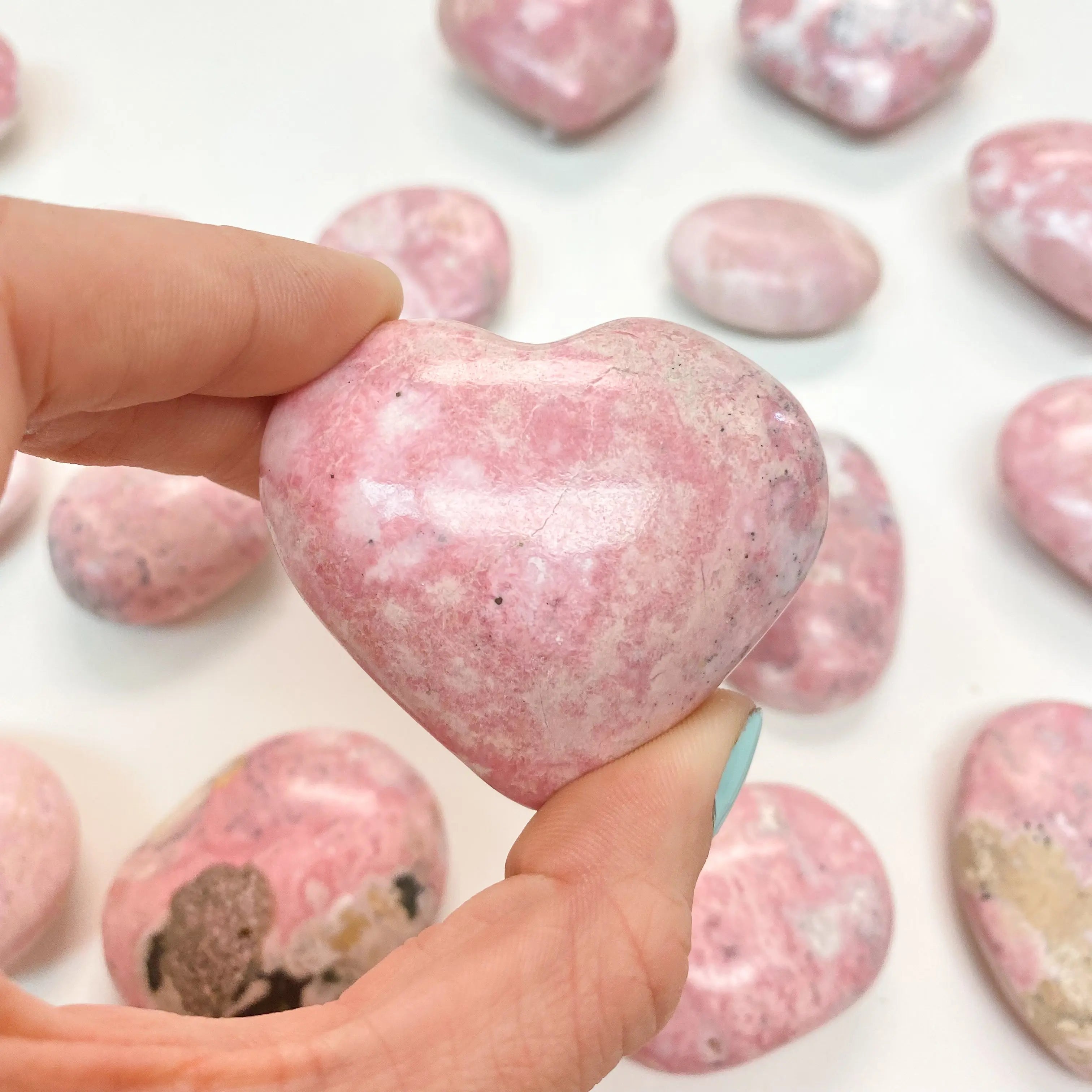 Pink Rhodonite Heart Arabella Crystals