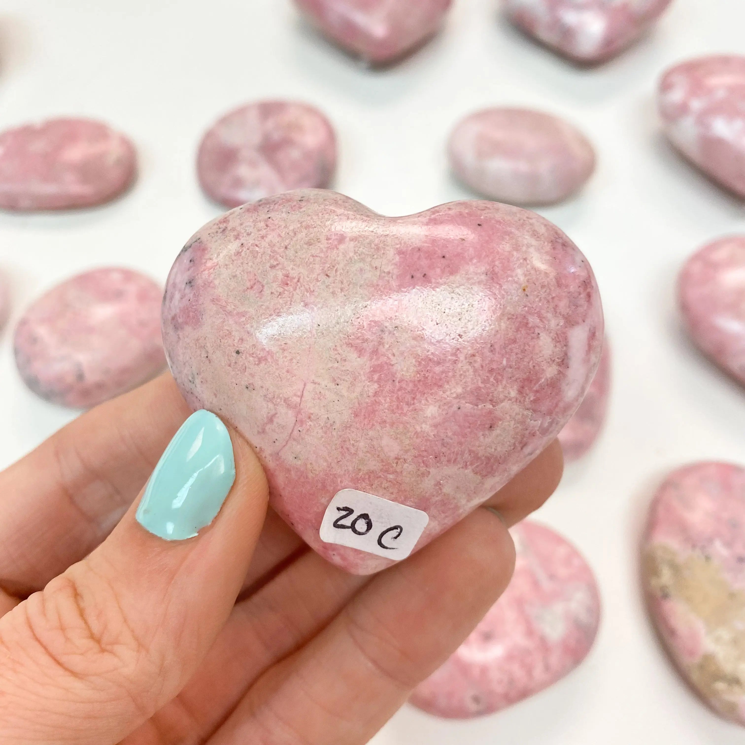 Pink Rhodonite Heart Arabella Crystals