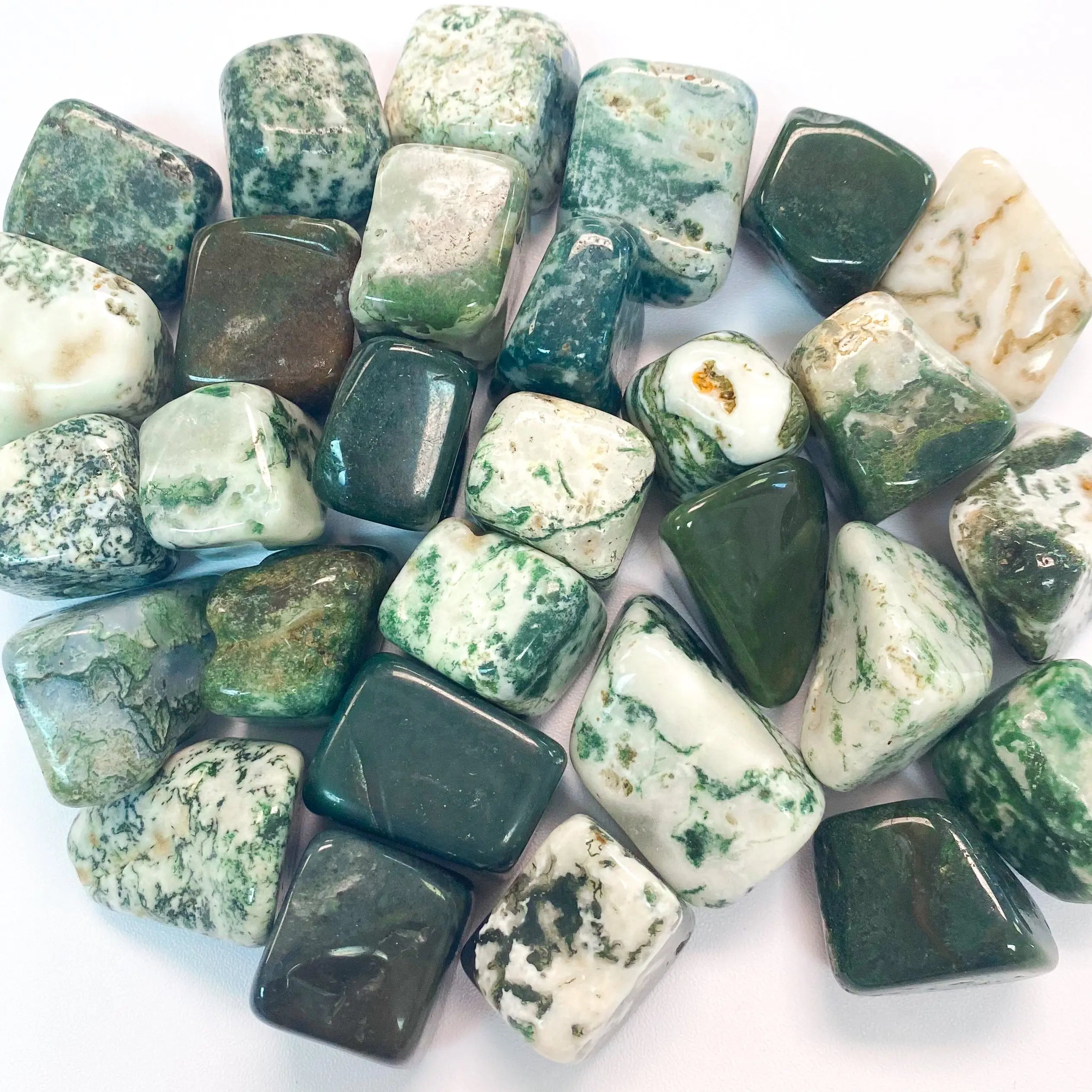 Moss Agate Pocket Stone Arabella Crystals
