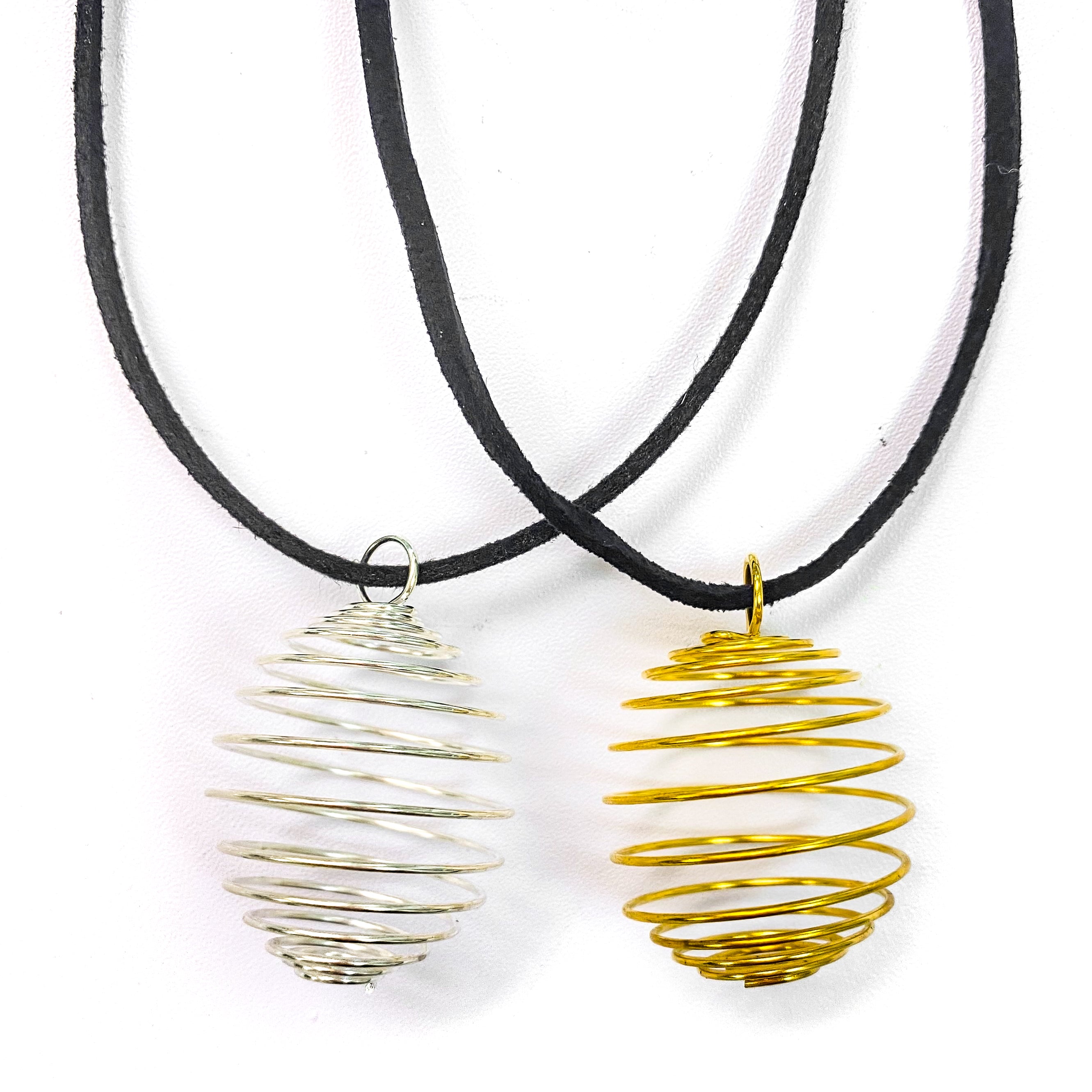 Wire Cage Crystal Holder Necklace