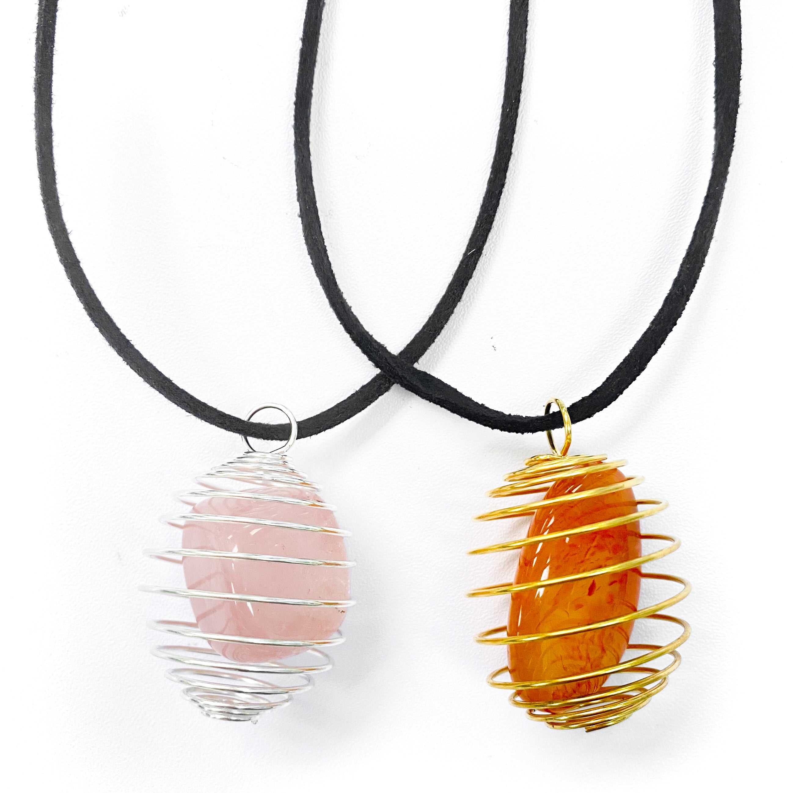Wire Cage Crystal Holder Necklace