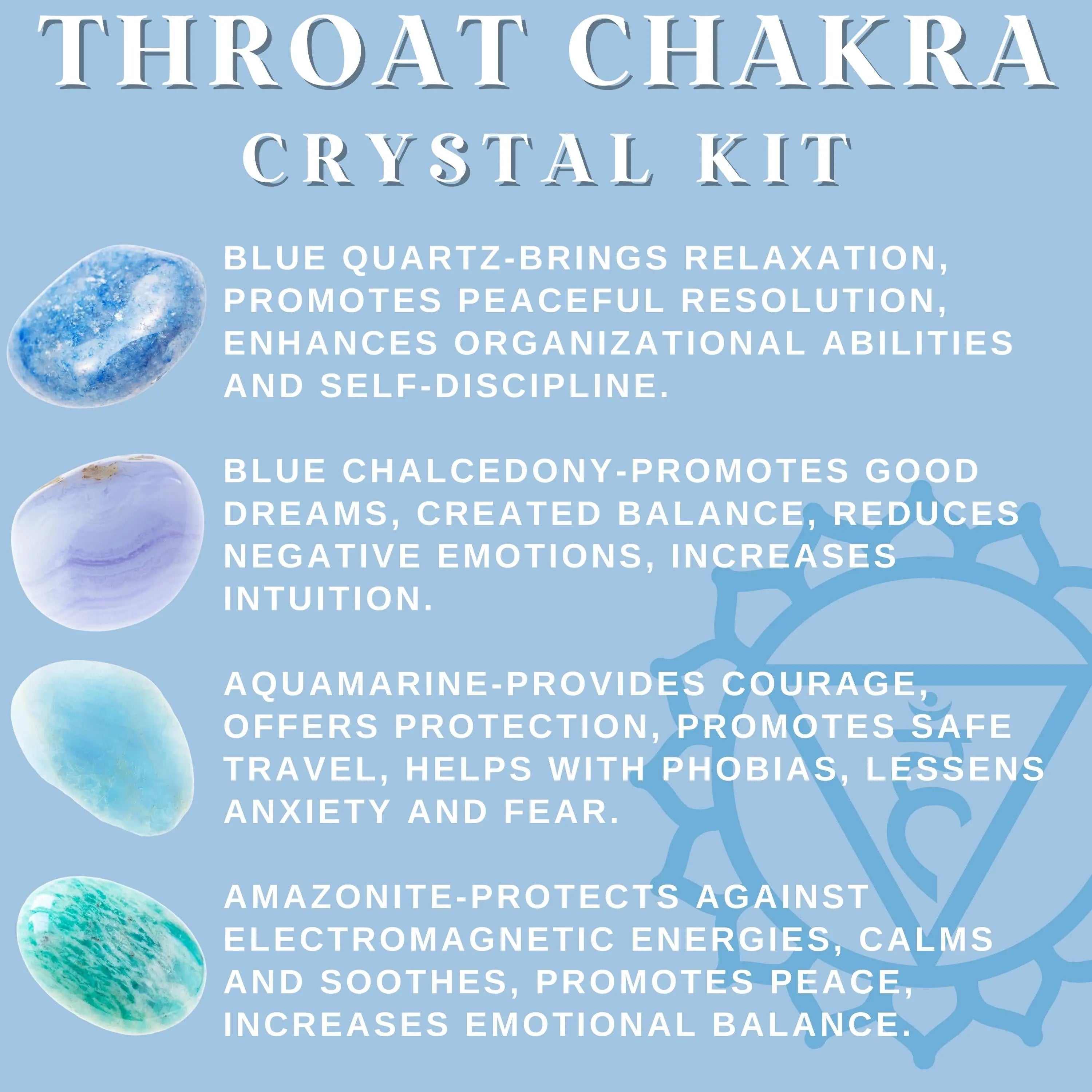Throat Chakra Crystal Kit Communication, Expression, Truth