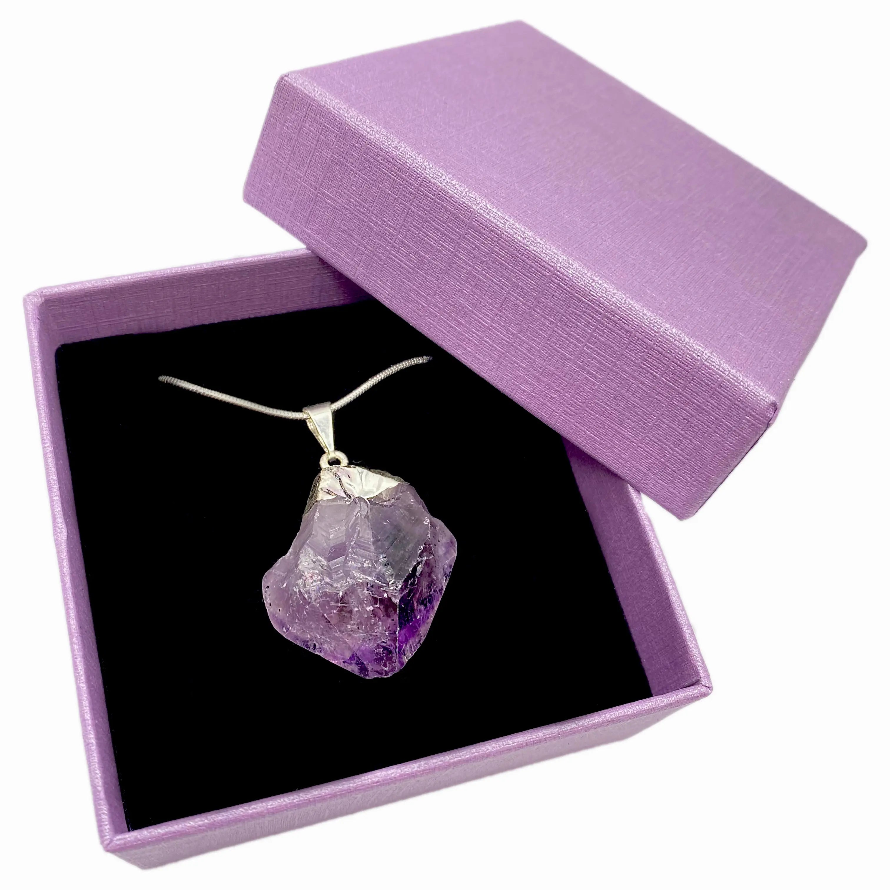 Amethyst Crystal Necklace with Sterling Silver Chain Arabella Crystals